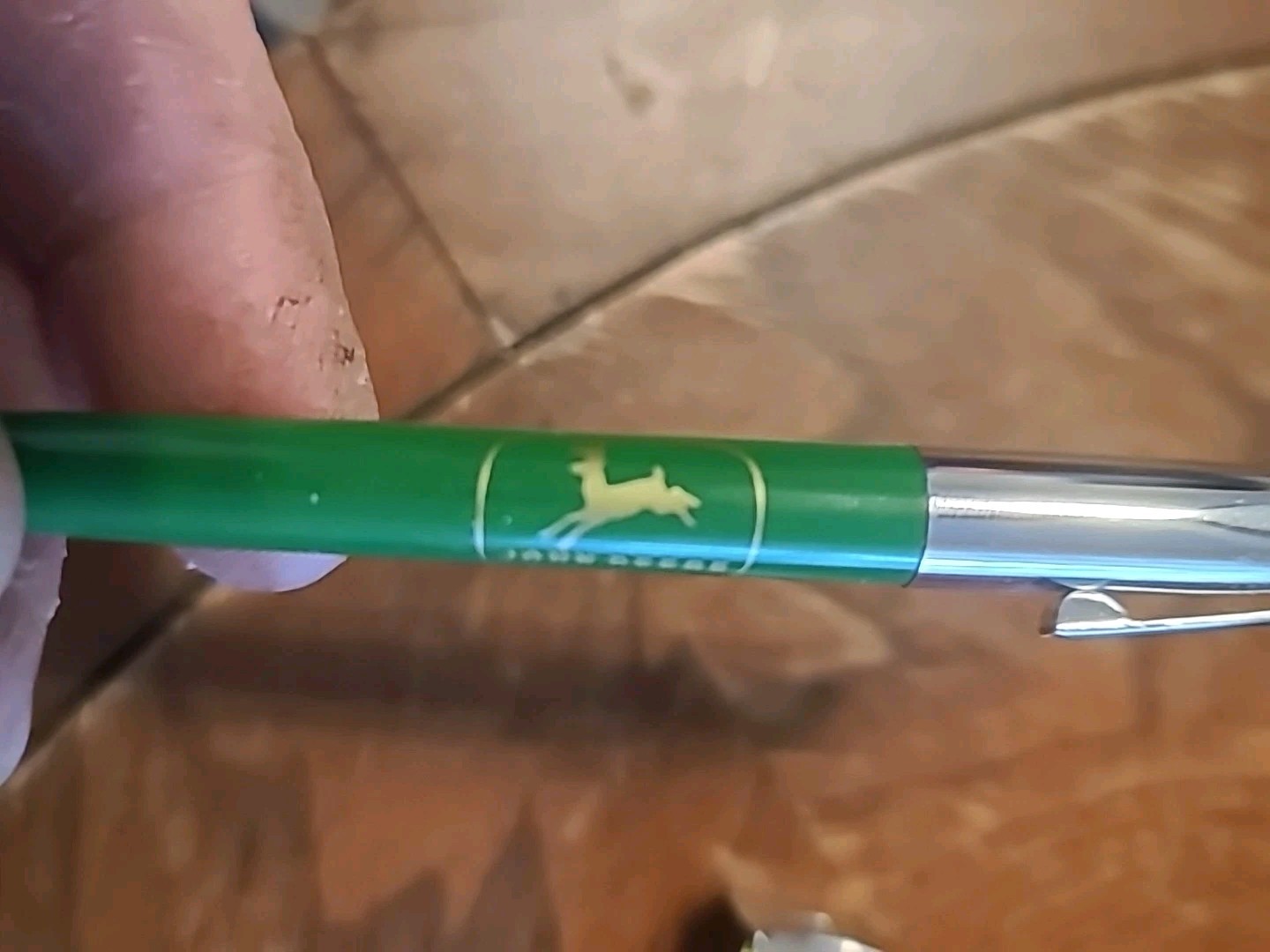 Vintage 1950s SCHEAFFER’S Brand JOHN DEERE Clicker Ballpoint Pen Dried Ink