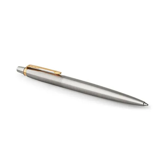 Luxor (India) Parker Jotter Ballpoint Pen, Stainless Steel & Gold Trim, No Box