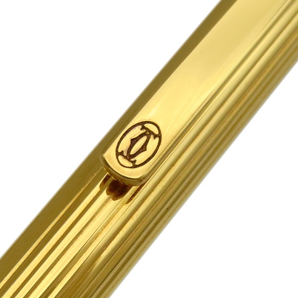 Cartier Twist Pen ST150090 Gold GP Black Ink Used 13cm Unisex