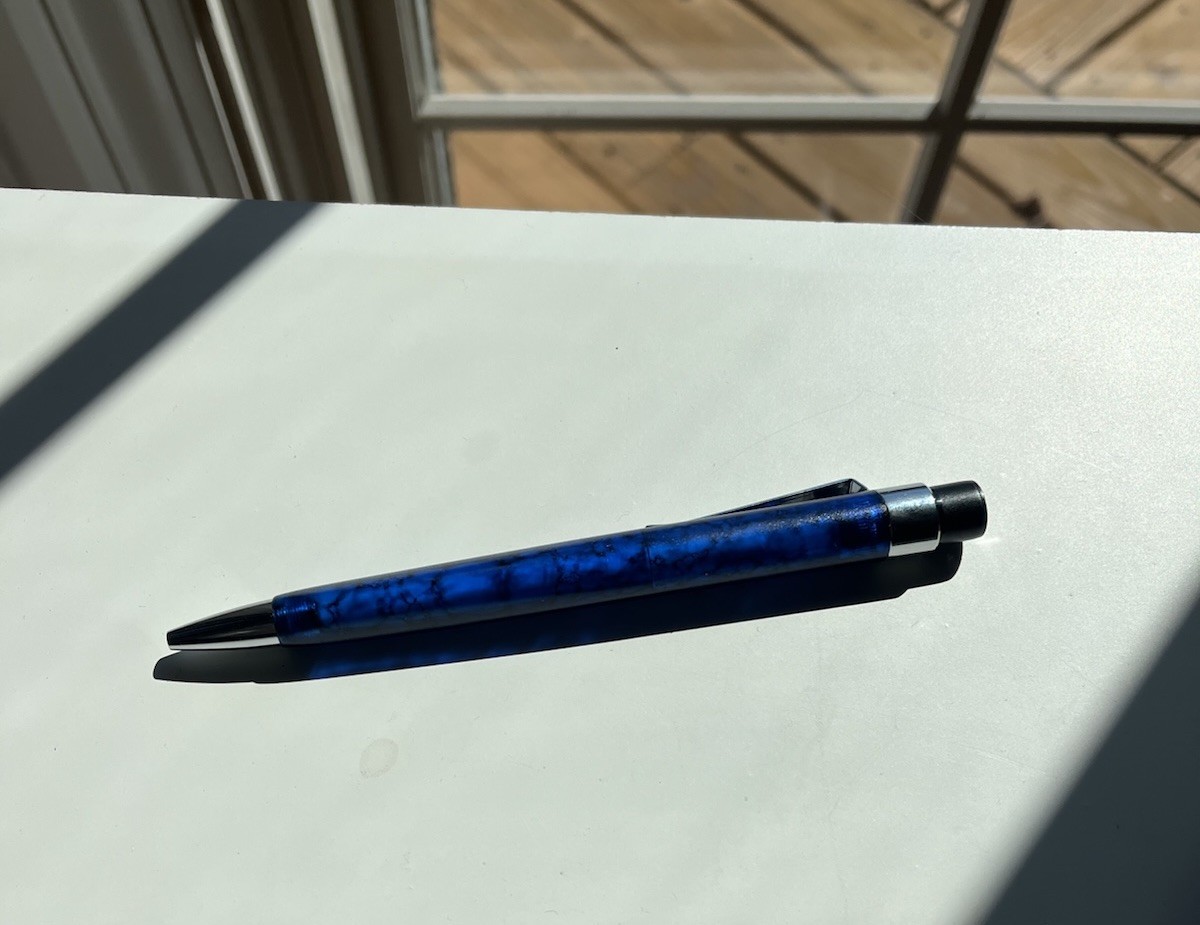 Diplomat Marble Blue Plastic Ball Point Pen USED, MADE IN GERMANY