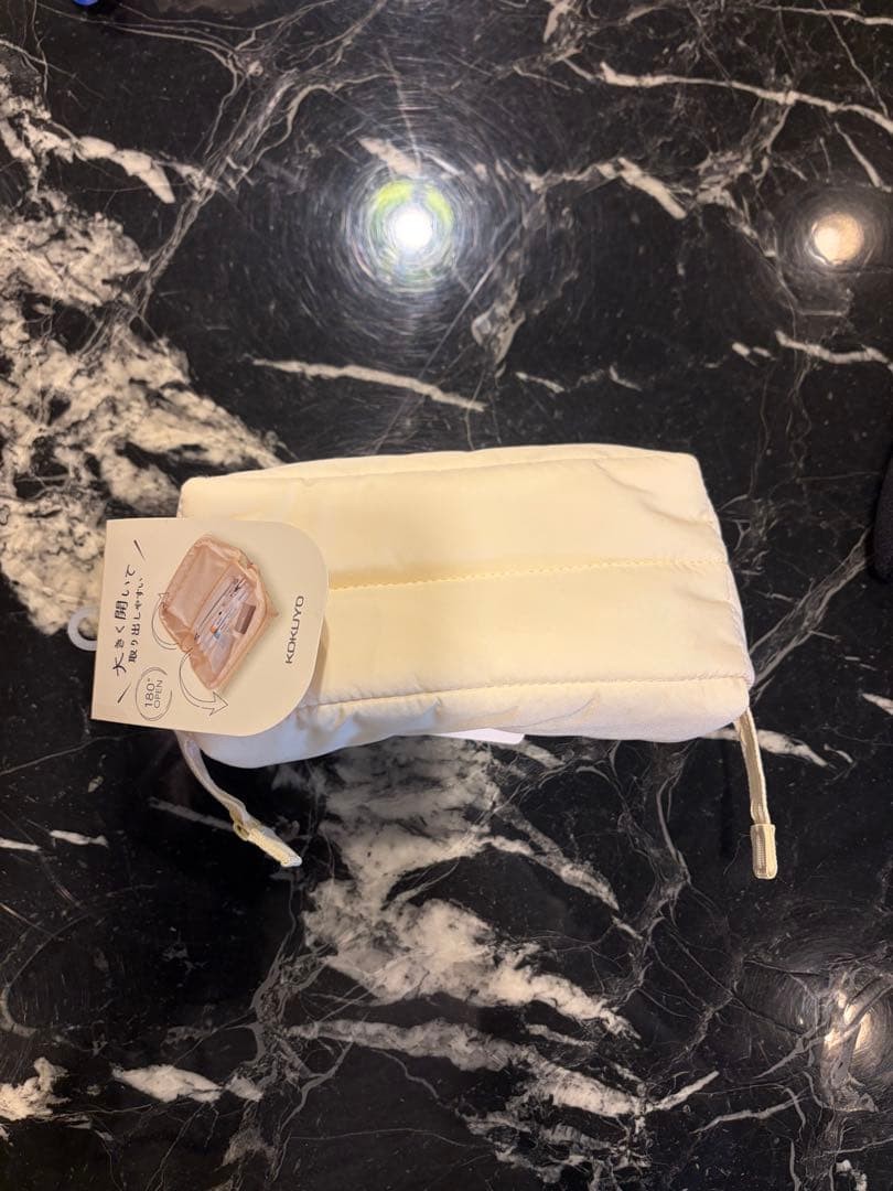 white fabric zipper pouch #5b6ca2