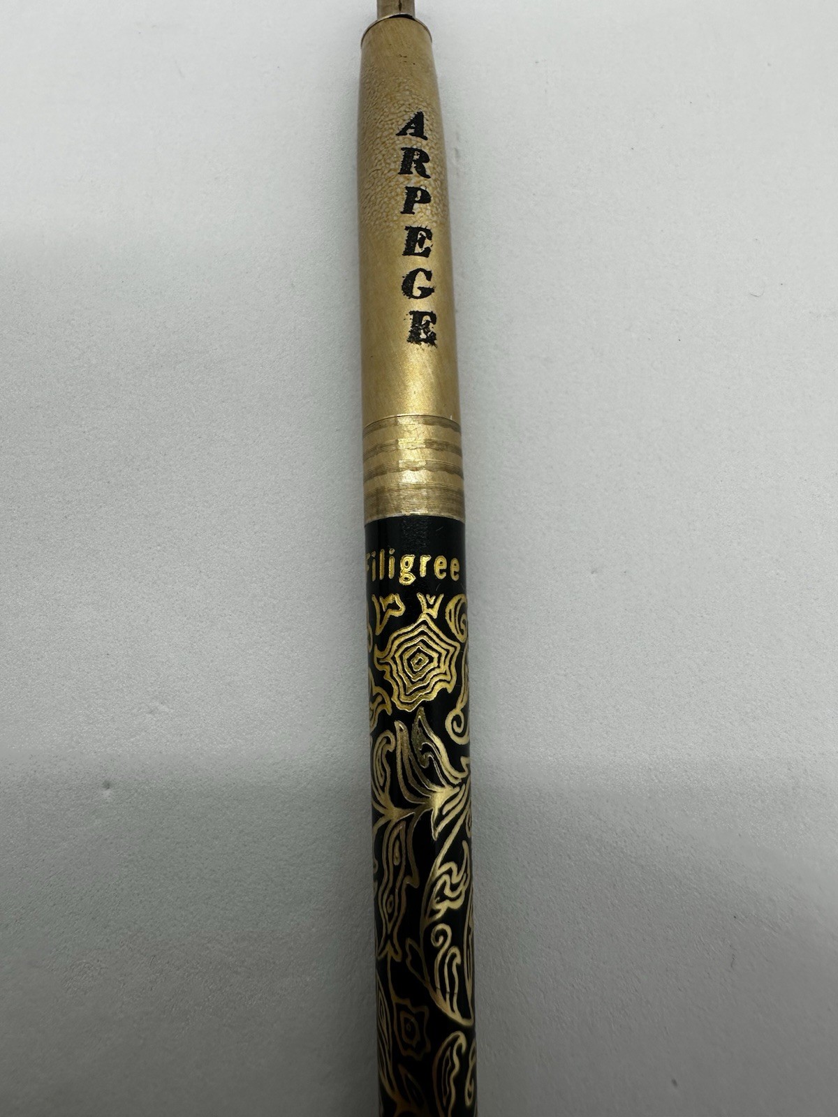 Vintage Arpege Perfumed Writing Pen Set 14 KT Gold Filigree with Case