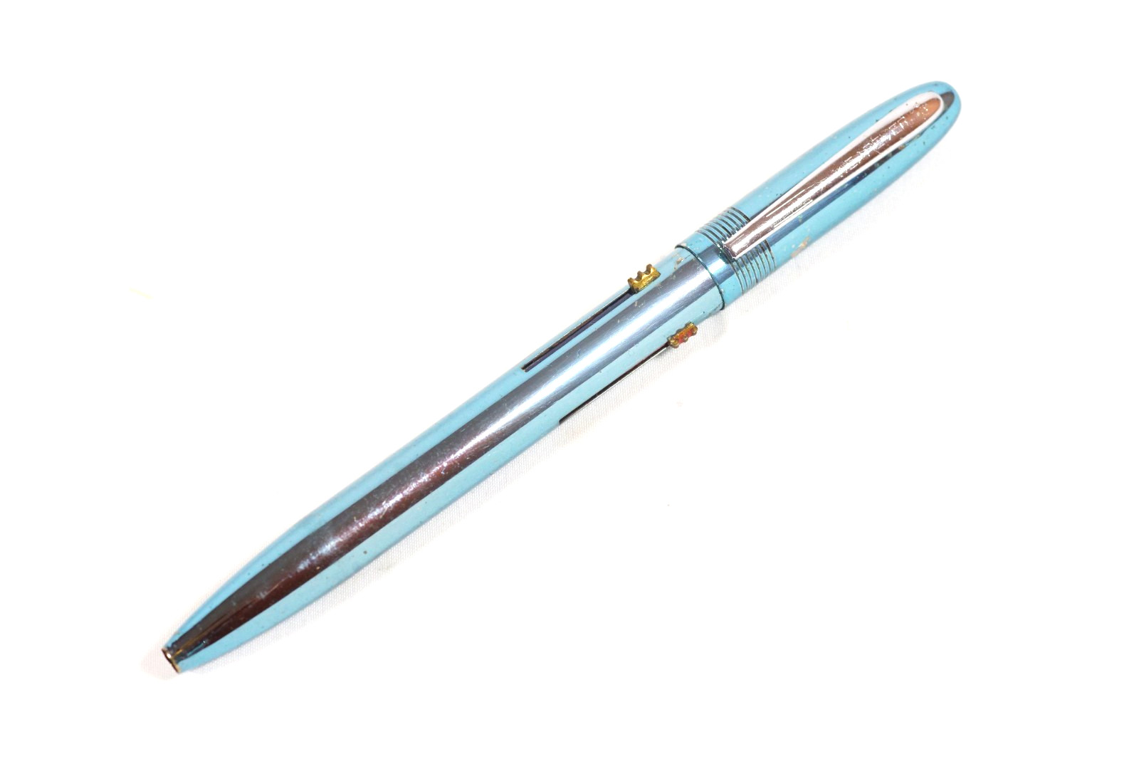 Scarce 1940-50s WEAREVER 4 Color Ballpoint Pen Chrome Metal Barrel Multicolor