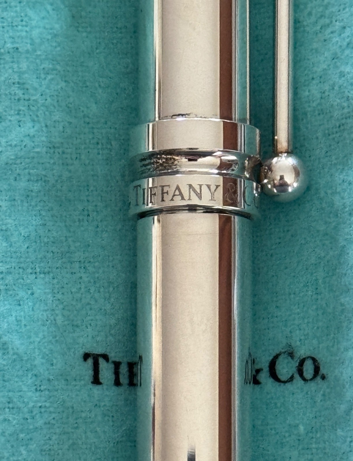 Tiffany & Co. Pen Ballpoint Paloma Picasso Groove Sterling Silver 925
