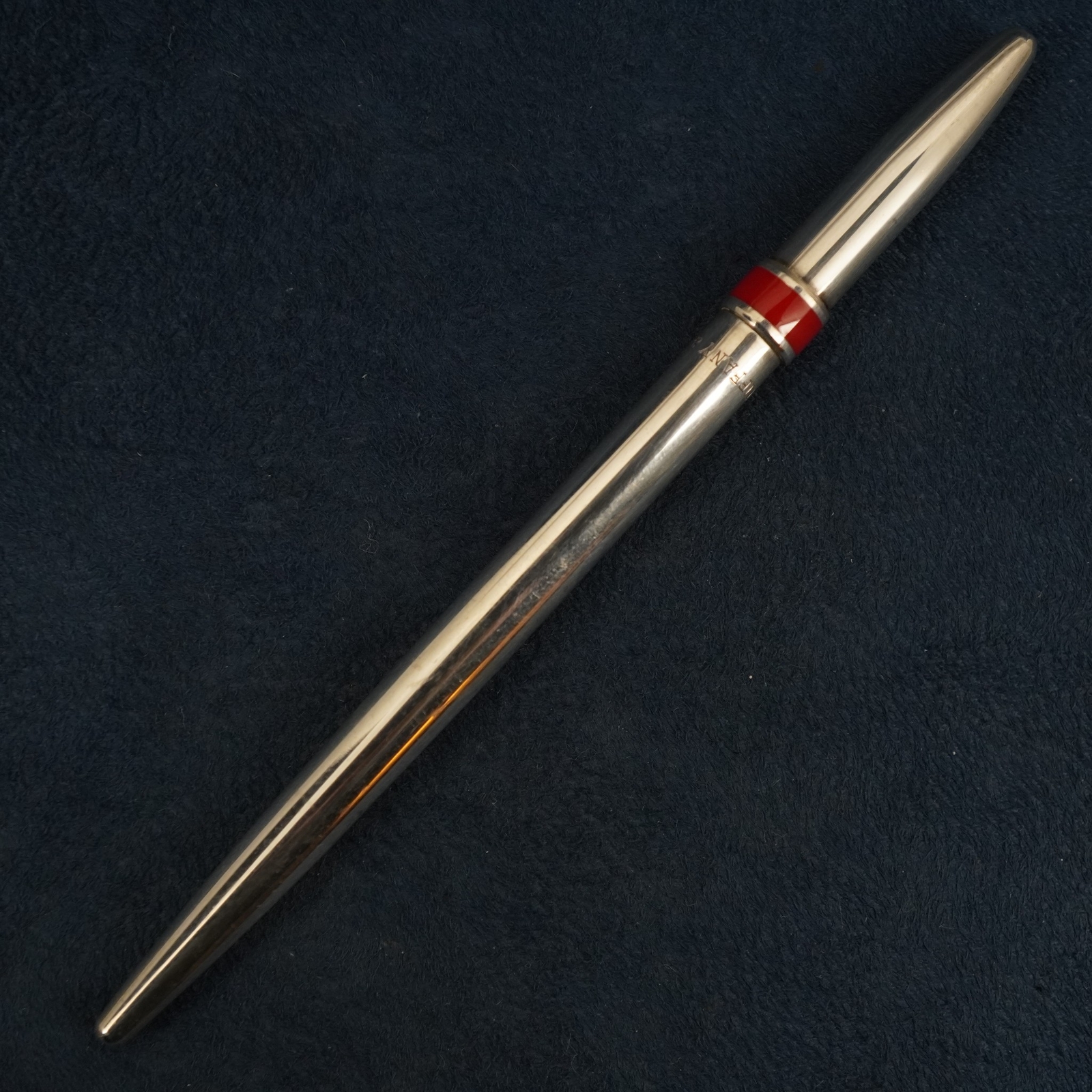 Tiffany & Co. Sterling Silver Ballpoint Pen w/Red Enamel Accent, Needs Refill