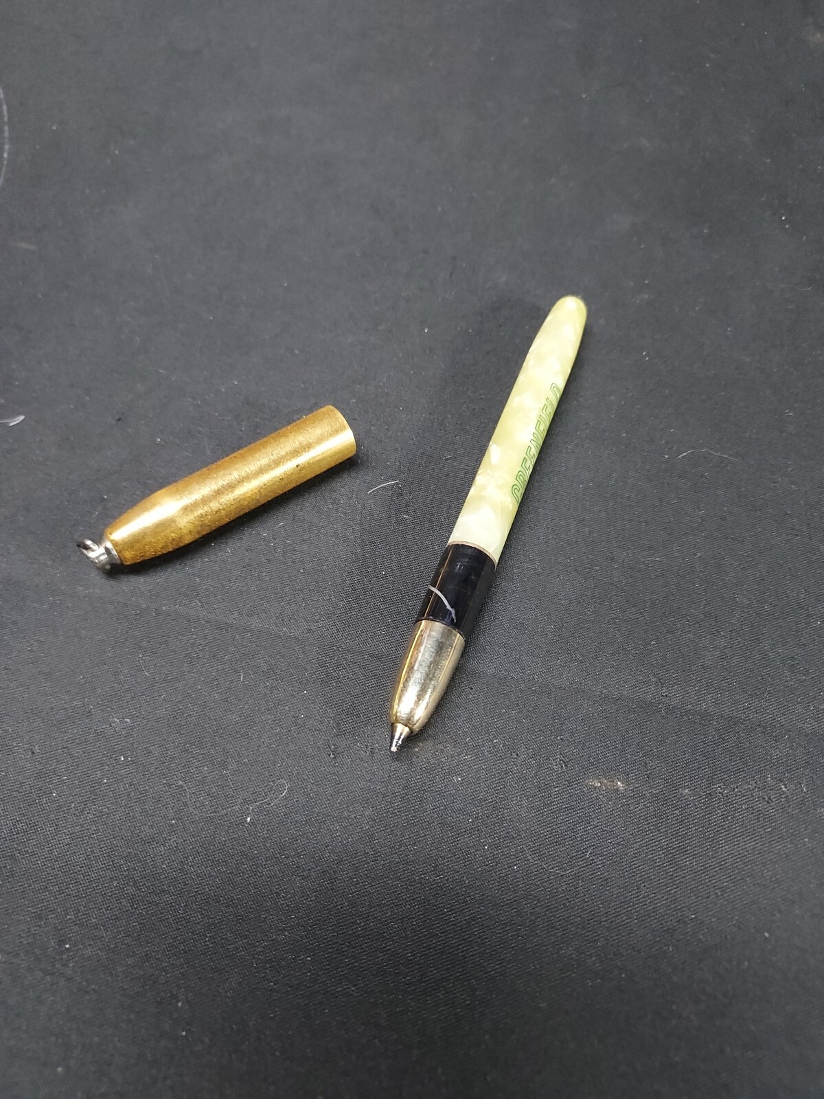 Old GREENFIELD HIGH SCHOOL MASSACHUSETTS Neetline Green Marble Pearl Pen