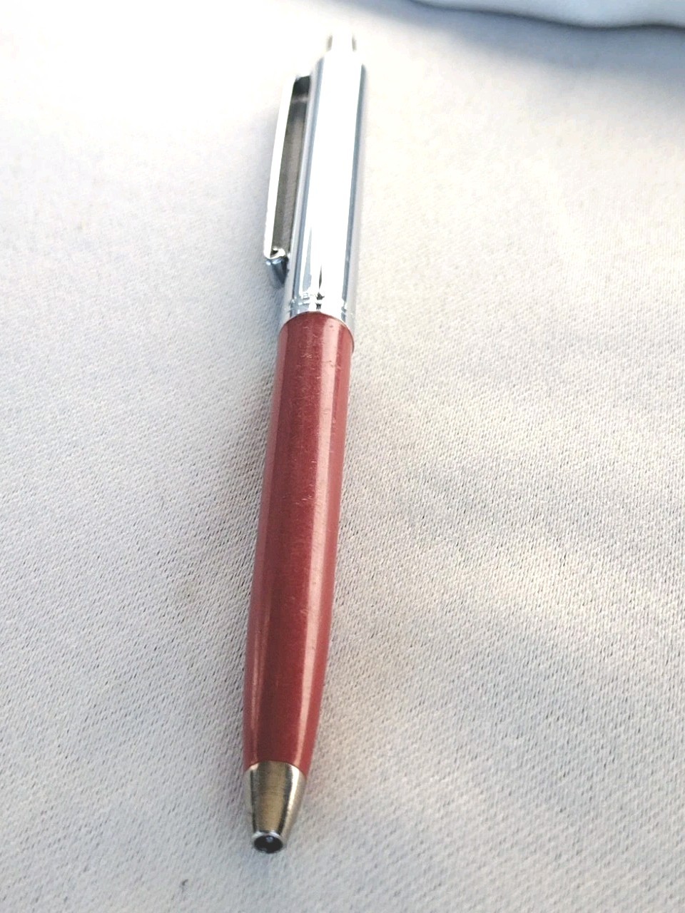 Vintage “The Profile” Slim Paper Mate Double Heart Pen Red & Chrome Works