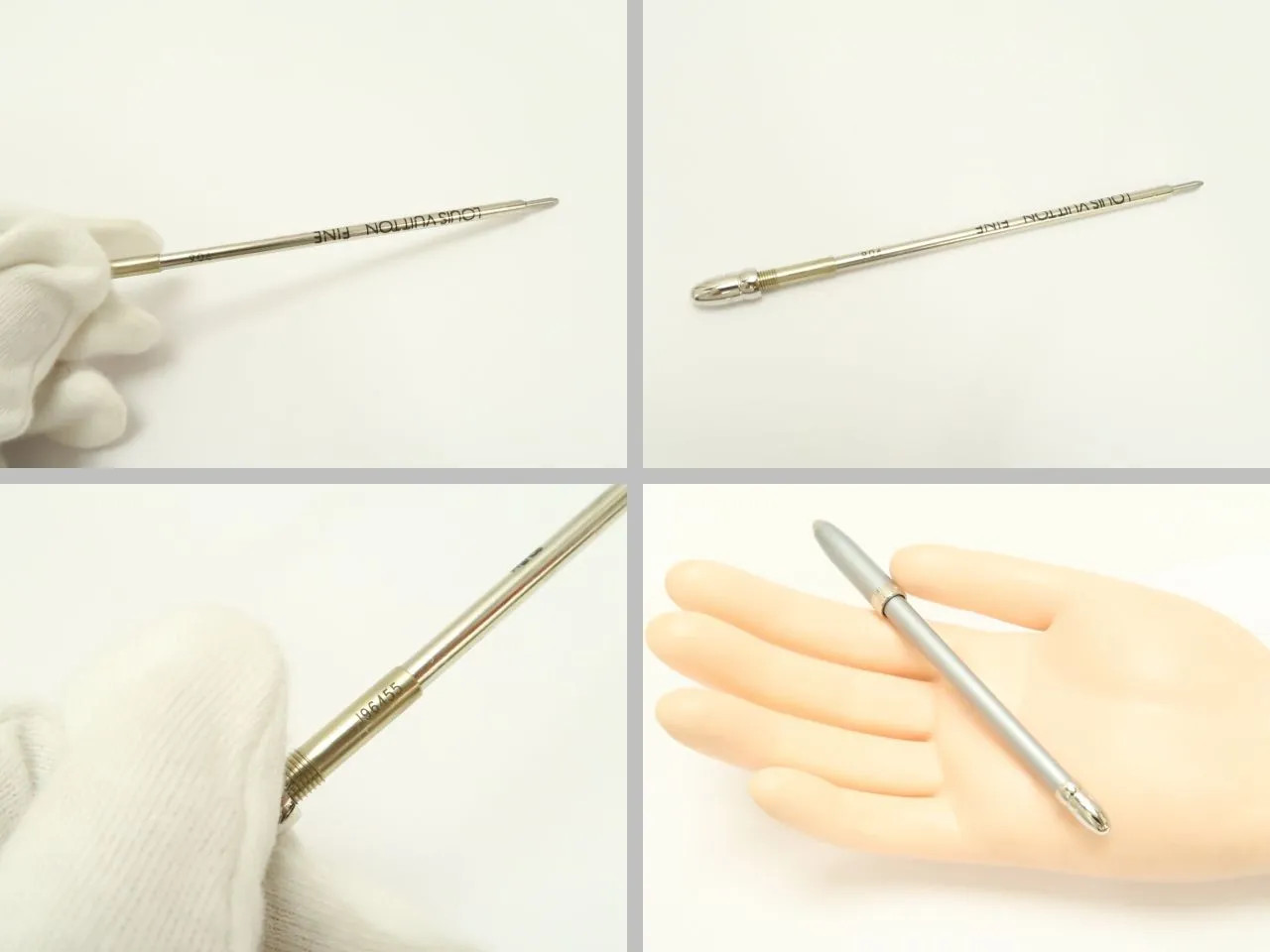 Louis Vuitton Ballpoint Pen Silver Metal Body Only Good Condition Used Japan