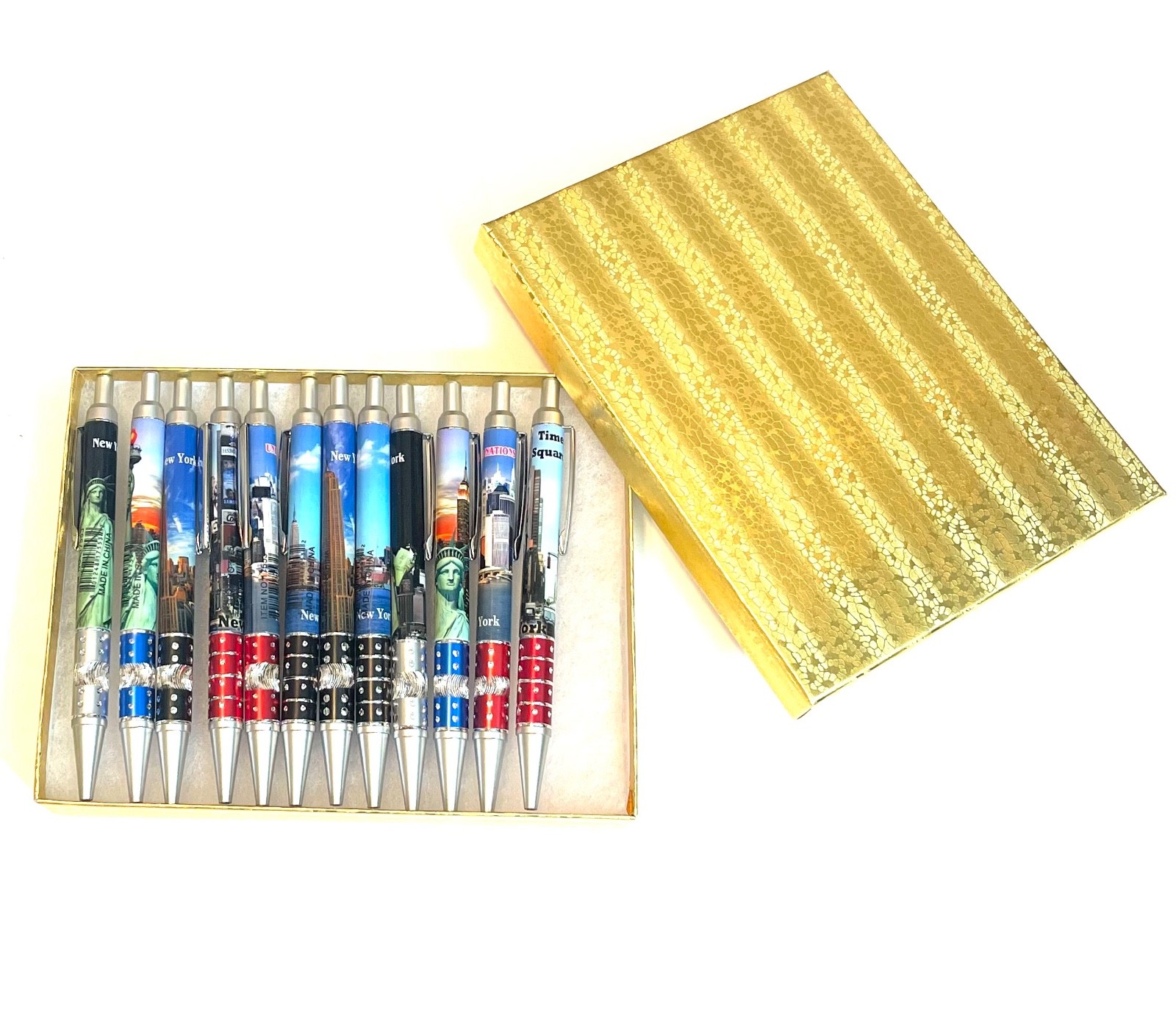 New York Souvenir Ballpoint Pens Pack of 12- Collectible New York Gift Pens Set