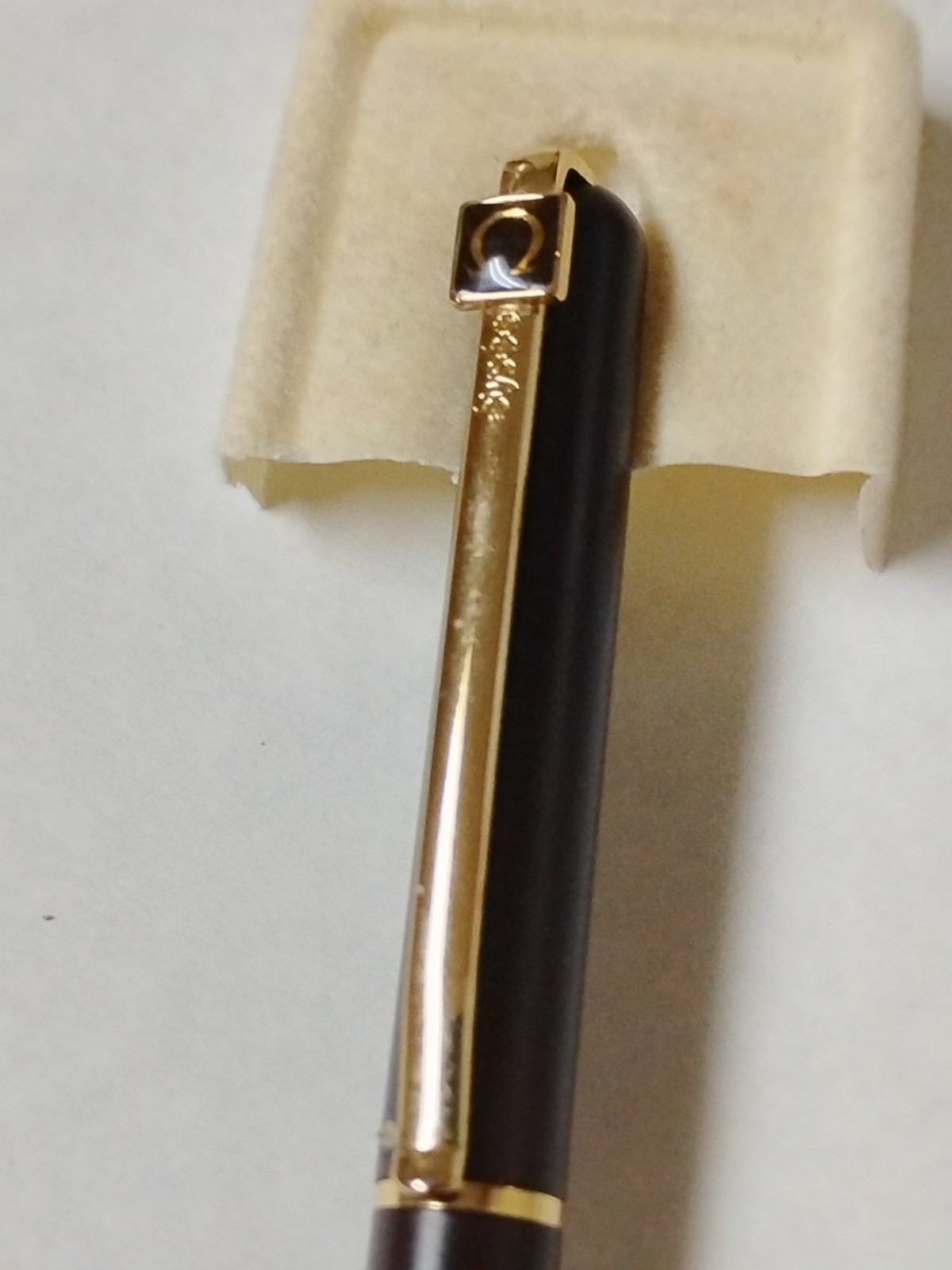 VTG Élysée Line 60 Ballpoint Pen Chocolate Brown Gold Trim-Omega Log-Germany #84