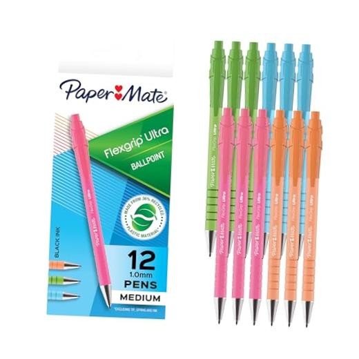 Paper Mate FlexGrip Ultra Ballpoint Pens, Made from 12 Count (Pack of 1)