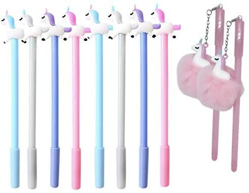 Unicorn Fluffy colorful Gel Pens Fine Point (0.5mm) 10 pack