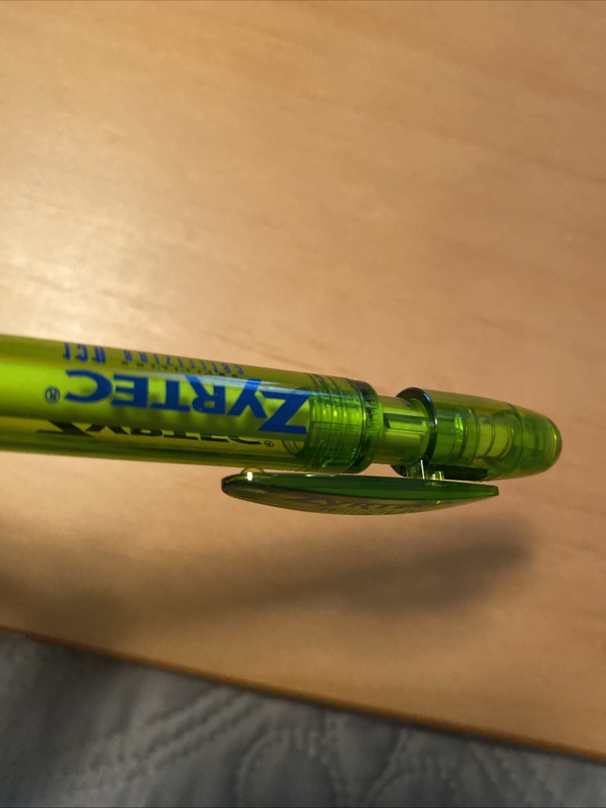 Inoxcrom Pharmaceutical Advertising Ball Pen ZYRTEC Ergonomic Grip See Through
