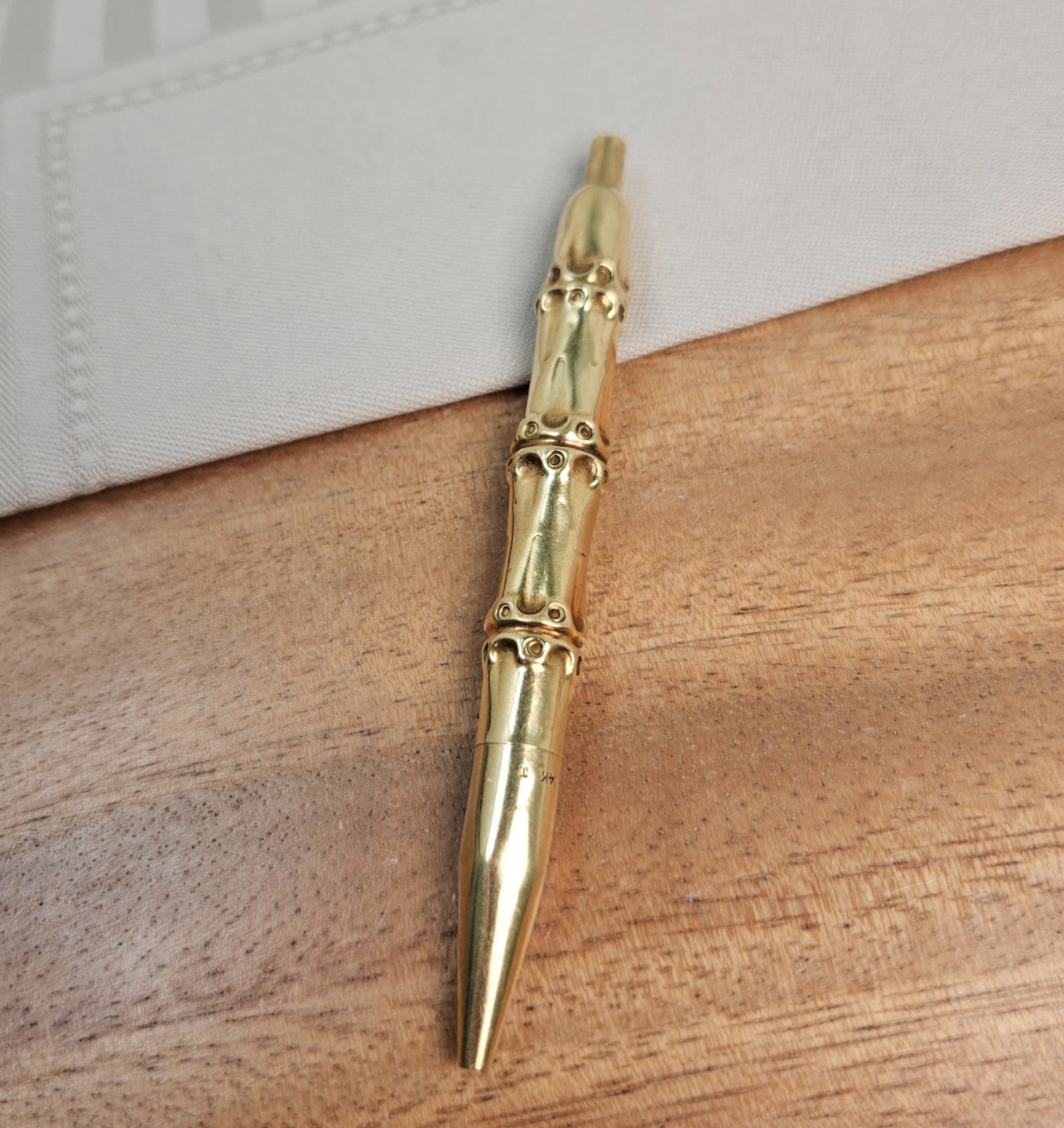 Vintage 1940’s Louis Tamis Bamboo Pen 14K Solid Yellow Gold Executive Stationary