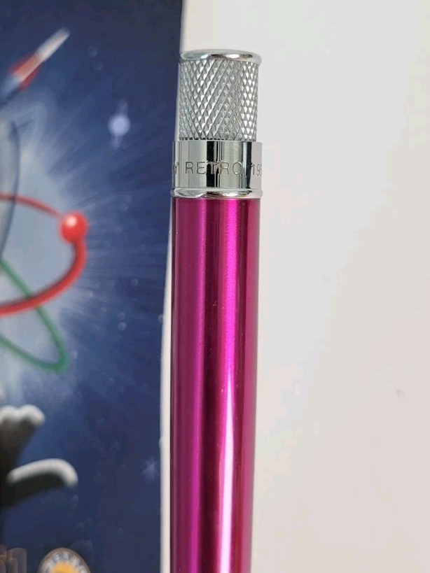 Retro 51 Tornado Hot Pink Rollerball Pen + 3 Refills (1 Installed, 2 New)