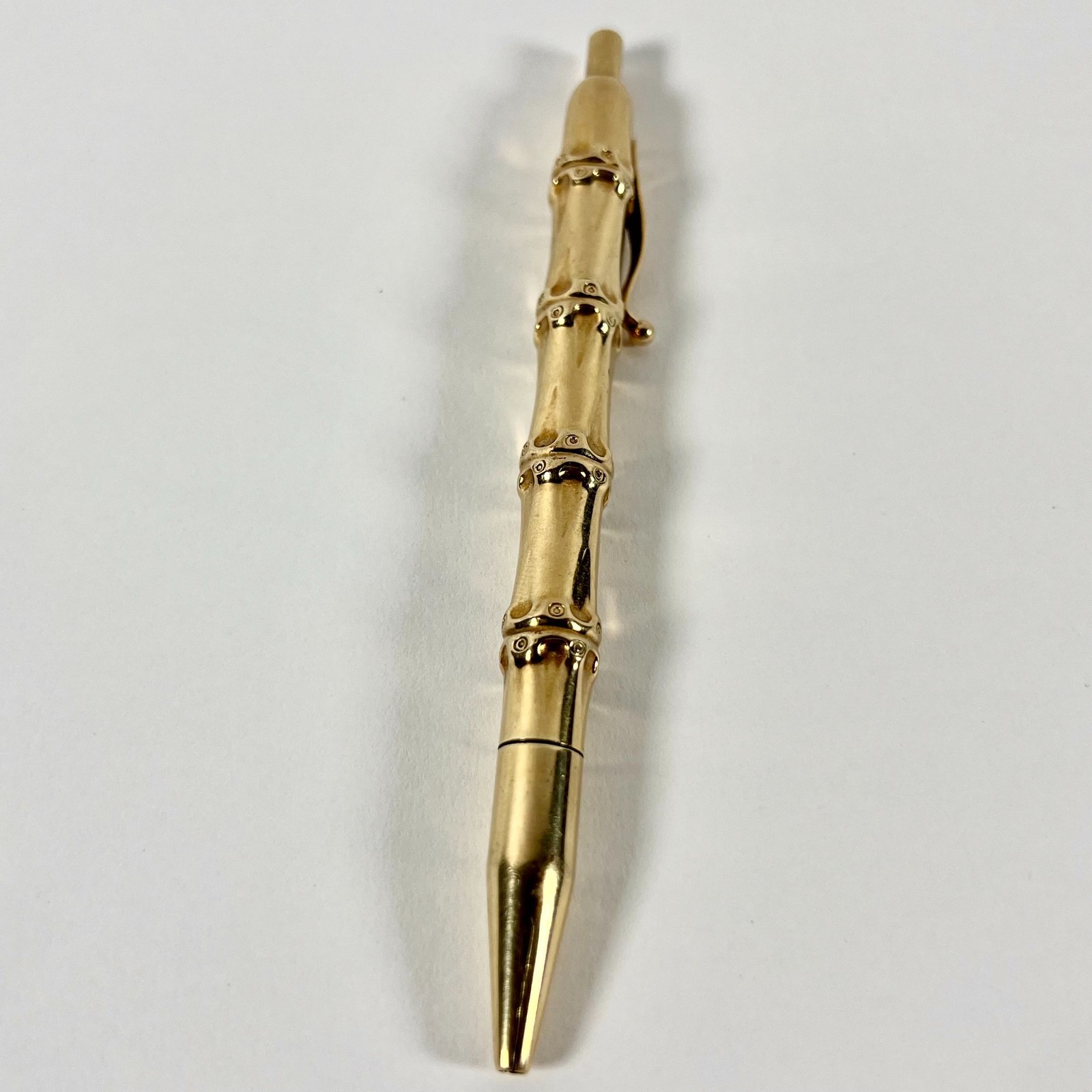 Vintage 1940’s Louis Tamis Bamboo Pen 14K Solid Yellow Gold