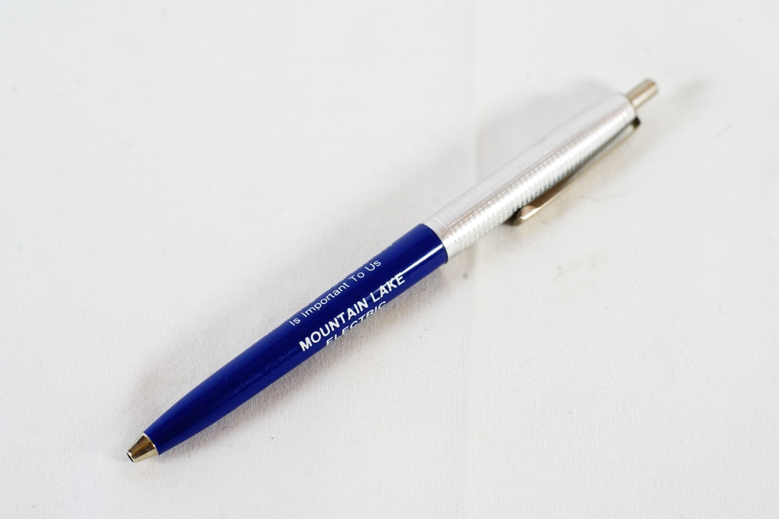 Vintage Mountain Lake Electric Construction Advertising Ballpoint Pen