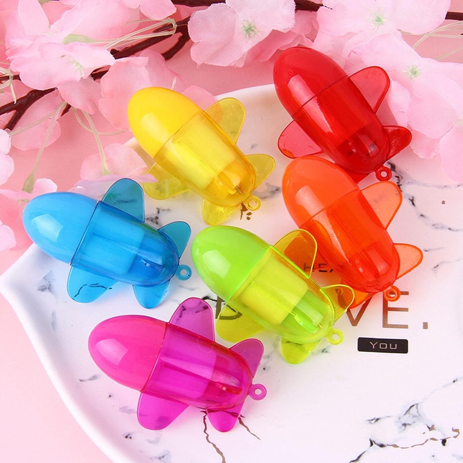 Cute 30-Pack Retractable Ballpoint Pens in Cartoon Plane Design – Blue Ink