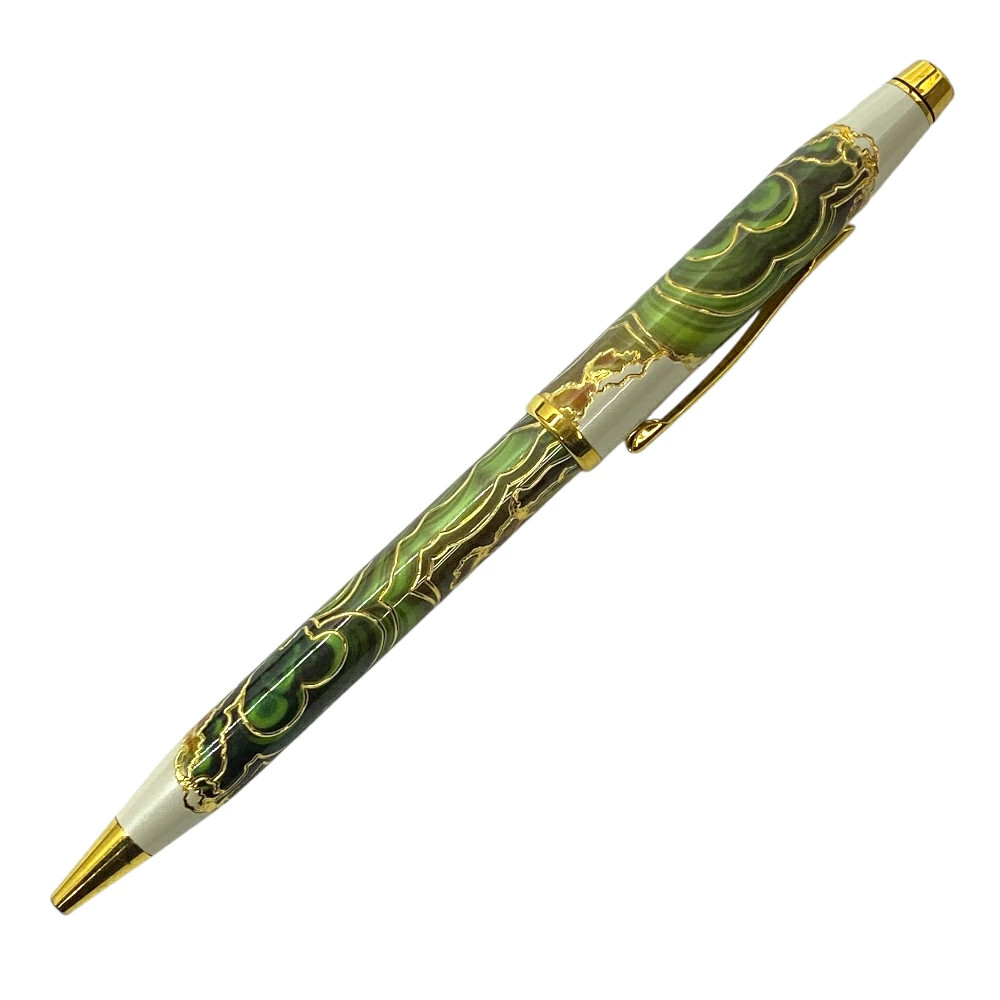 Cross Wanderlust Borneo Ballpoint Pen Gold White Green Twist NAT0752-2 CROSS