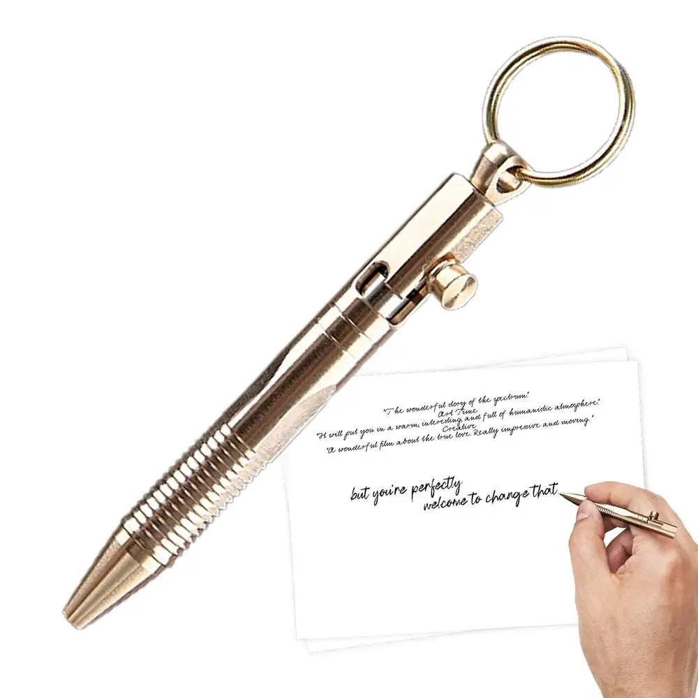 Mini Ballpoint Pen Brass Ballpoint Pen Pendant Keychain Mini Design Brass Pen