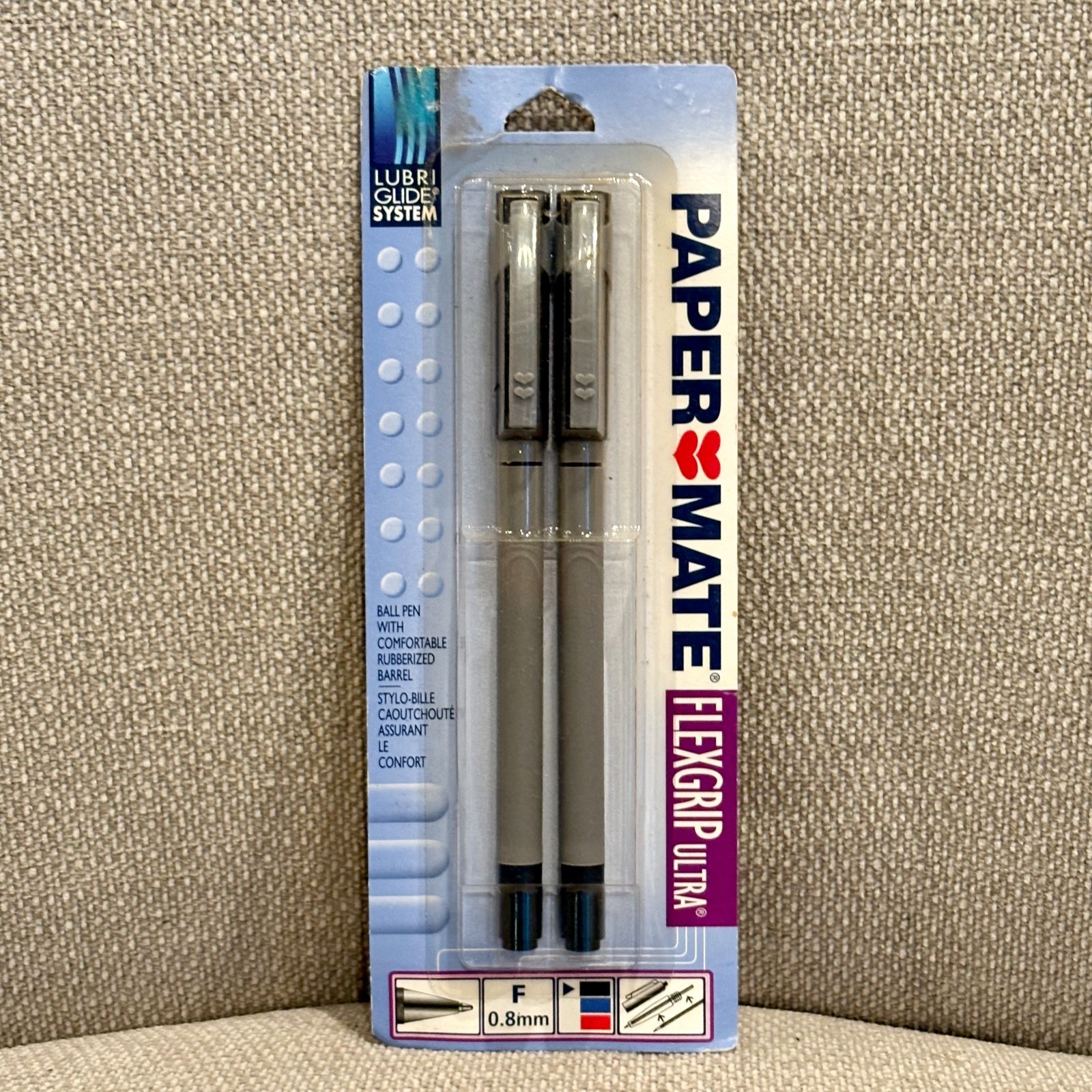 Vtg 1999 Paper Mate Flexgrip Ultra Ballpoint Pens Black Ink FINE .8mm NOS