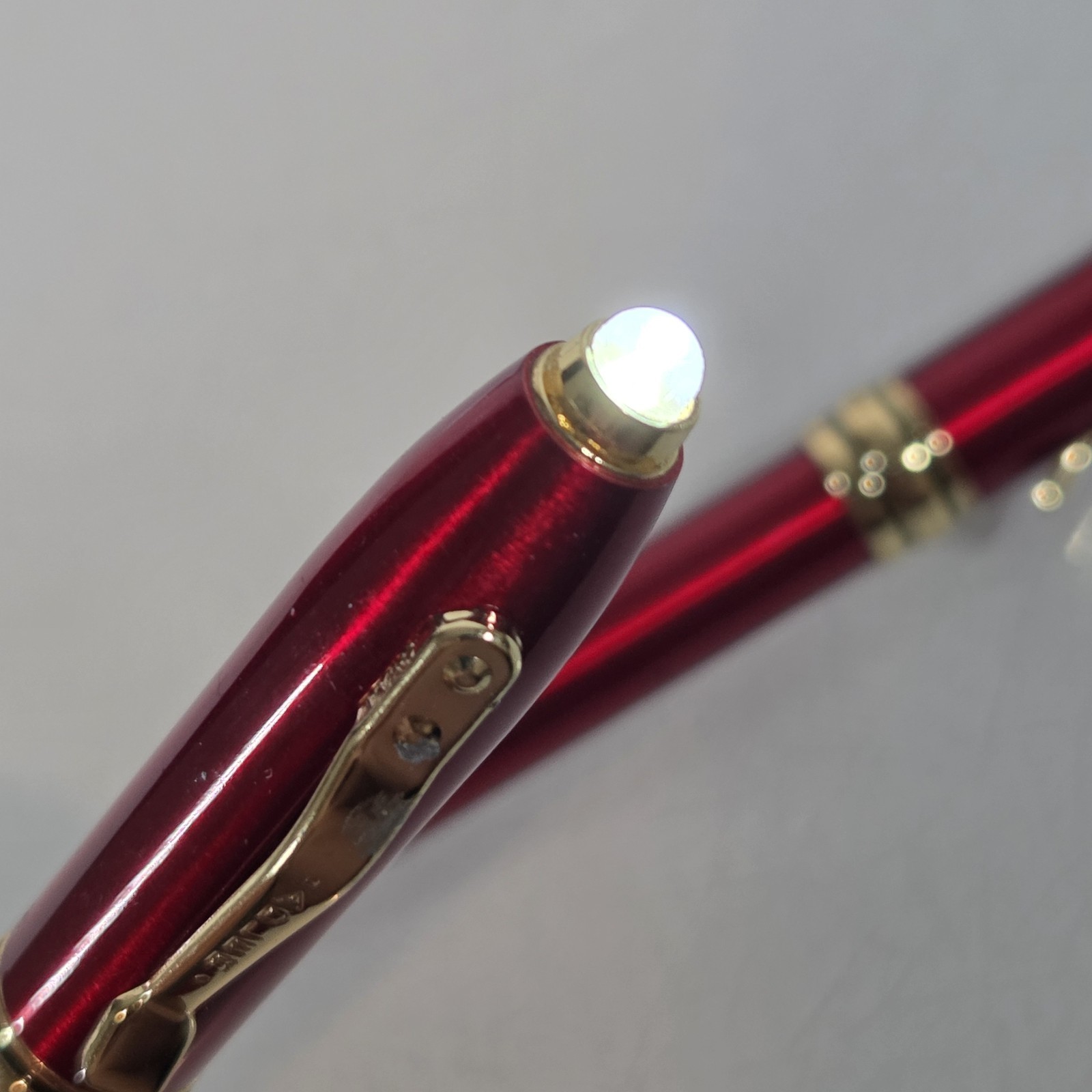 Adler 2 in 1 Royale Excel Red LED Lighted Flashlight Ballpoint Company Name Lot