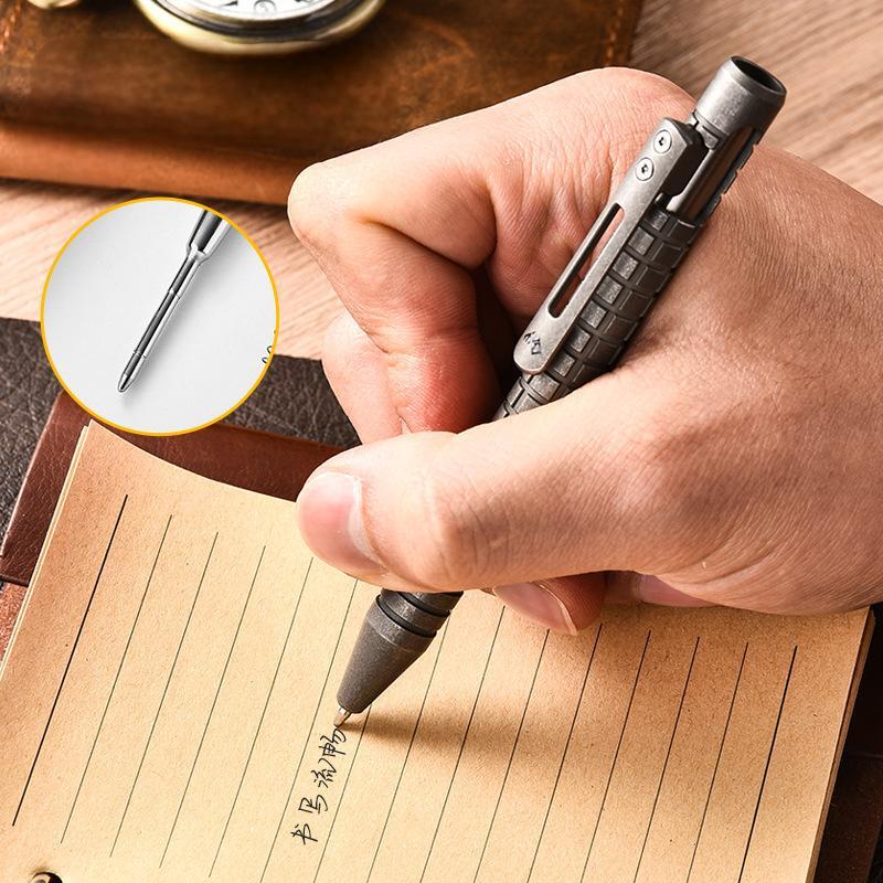 Titanium PEI Ballpoint Pen Bolt Action Signature Writing Pocket Pen EDC Office