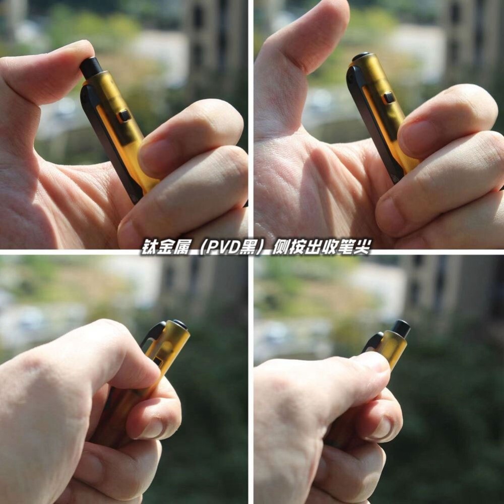 EDC PEI Titanium Alloy Pocket Ballpoint Pen Signature Writing Student Office Pen