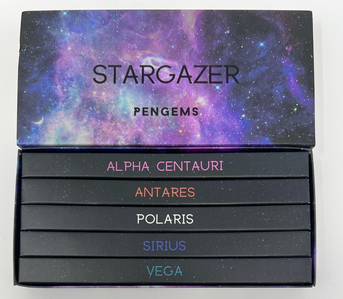 PenGems STARGAZER Box Set of 5 Ballpoint Pens New Open Box