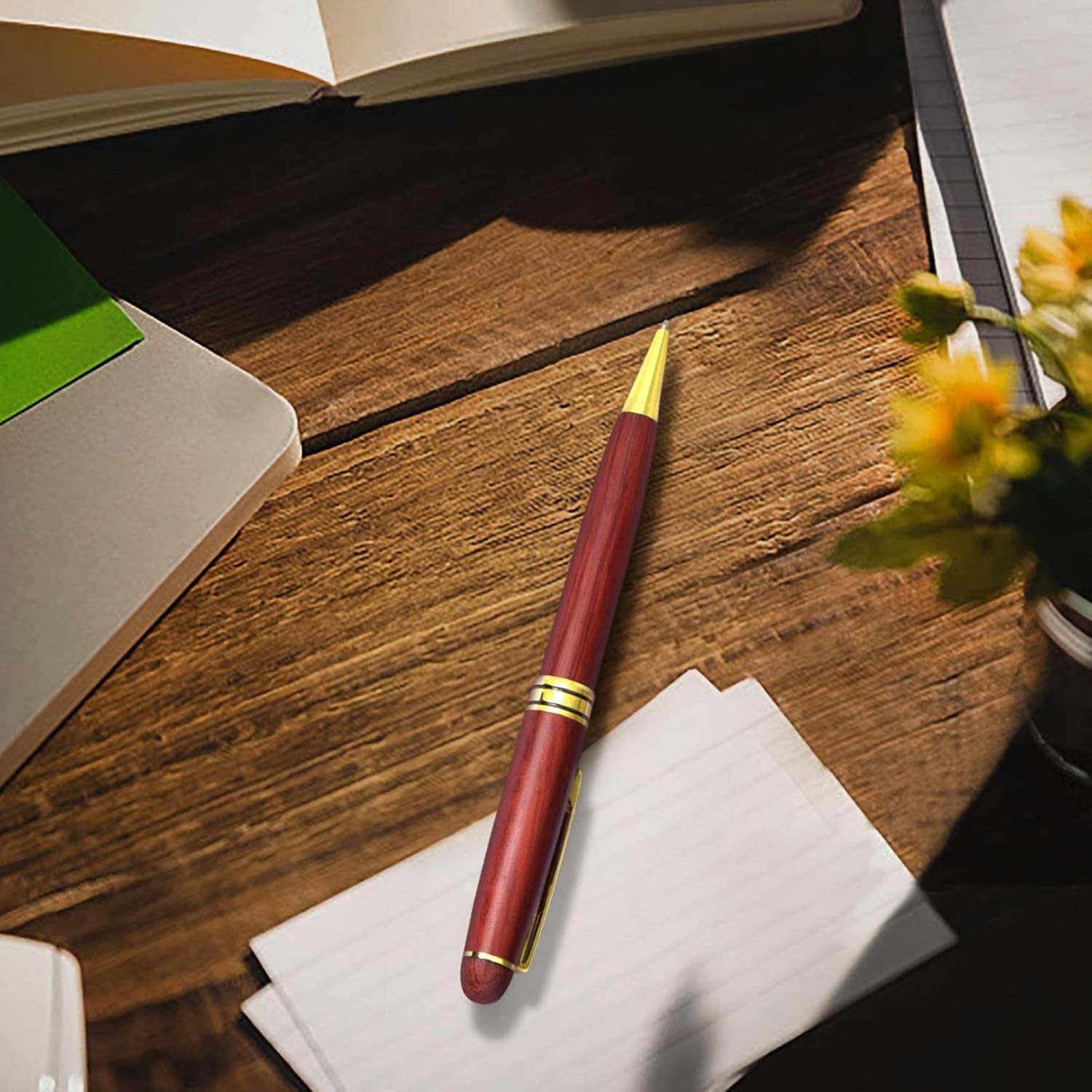 Refillable Wood Pens with Black Ink, Lightweight Design for Comfortable Writing