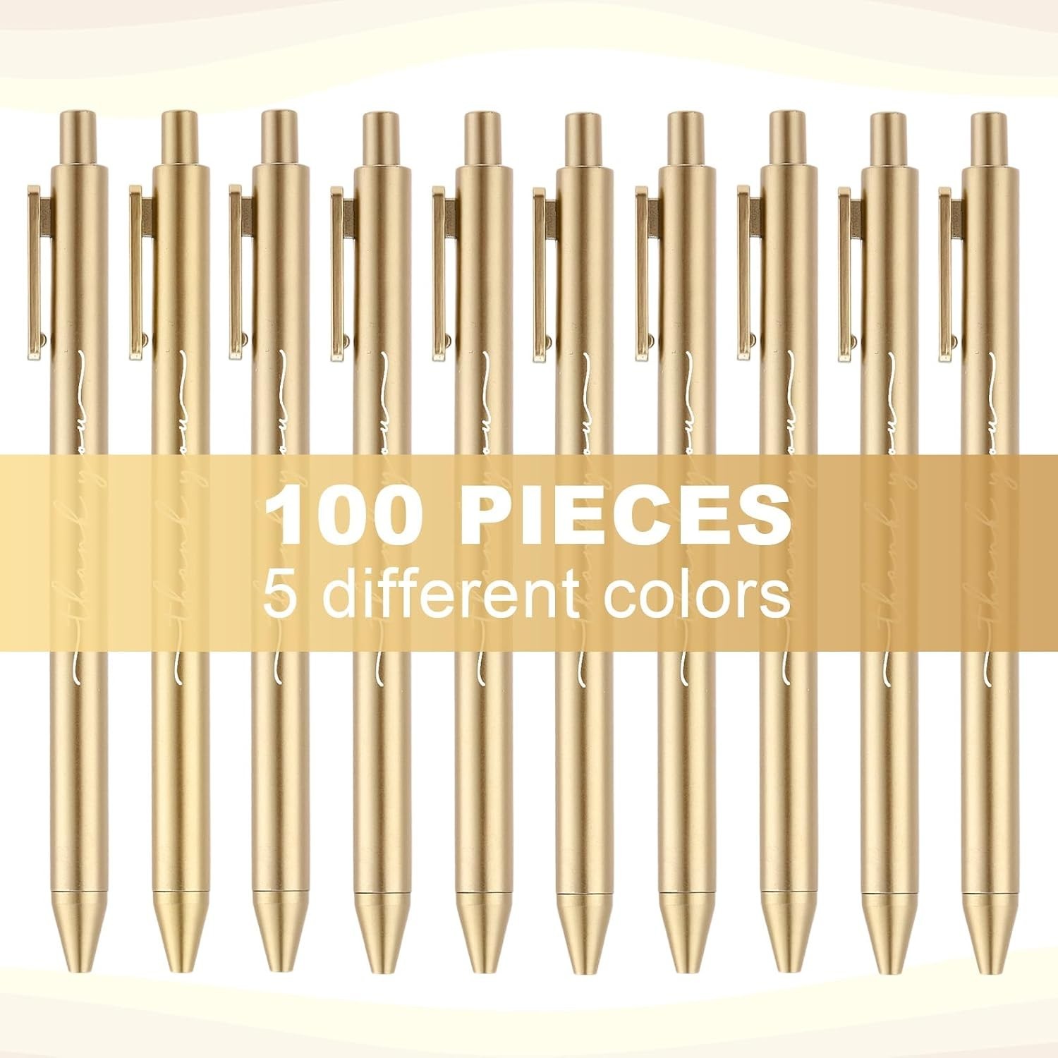 Cute Thank You Pens 100 Pack, Employee Appreciation Gift