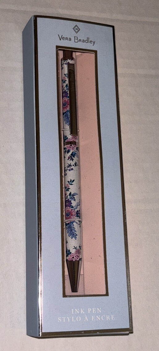 Vera Bradley Ball Point Pen, Magnifique Floral, Black Ink, New In Box