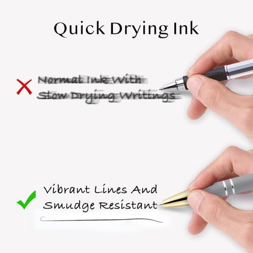 12 Pack Morandi Gold Ballpoint Pen with Stylus Tip 1.0 mm Black Ink Smooth Pens