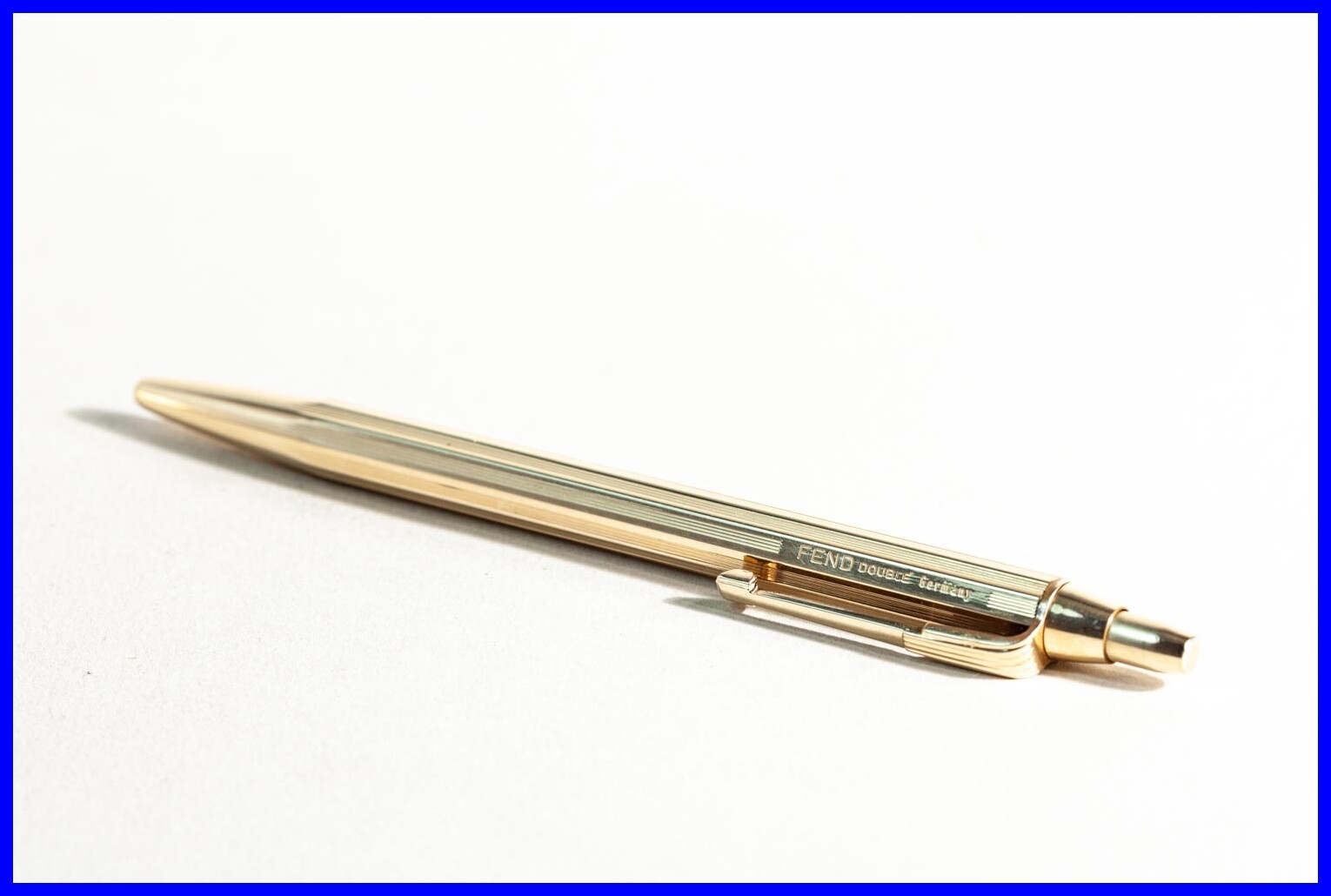 1960s Fend Gold Double Vintage All Metal Ballpoint Pen in Original Box