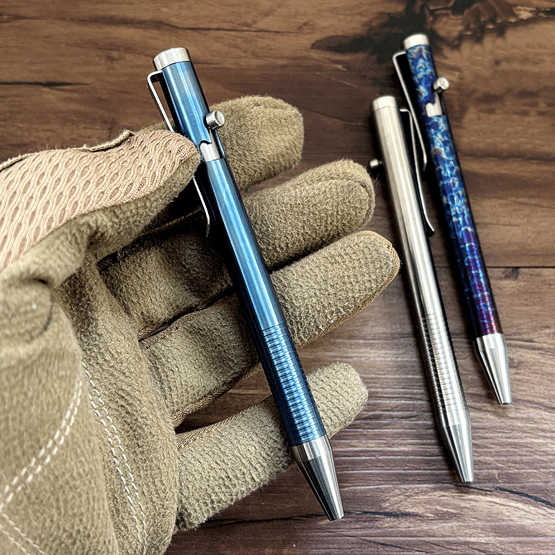 EDC Titanium Alloy Ballpoint Pen Pocket Bolt Action Business Signature Pen