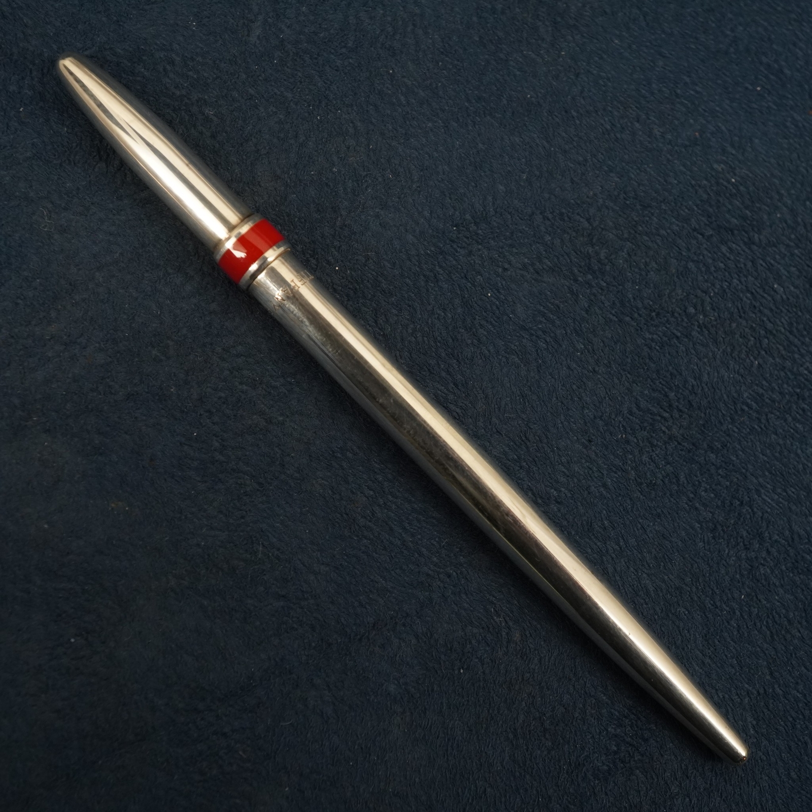 Tiffany & Co. Sterling Silver Ballpoint Pen w/Red Enamel Accent, Needs Refill