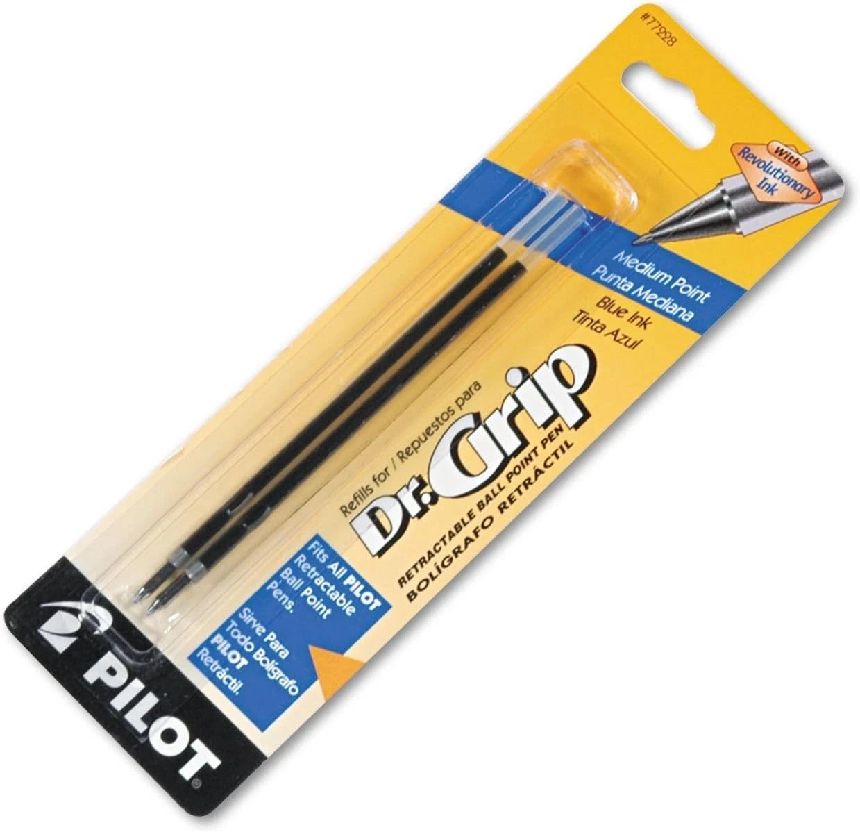 High-Quality 2-Pack Dr. Grip Medium Point Blue Ink Refills – Smudge Resistant