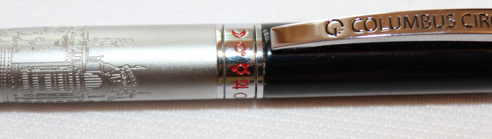 GEVRIL COLUMBUS CIRCLE BRASS & BLACK BALL POINT PEN – ITALY