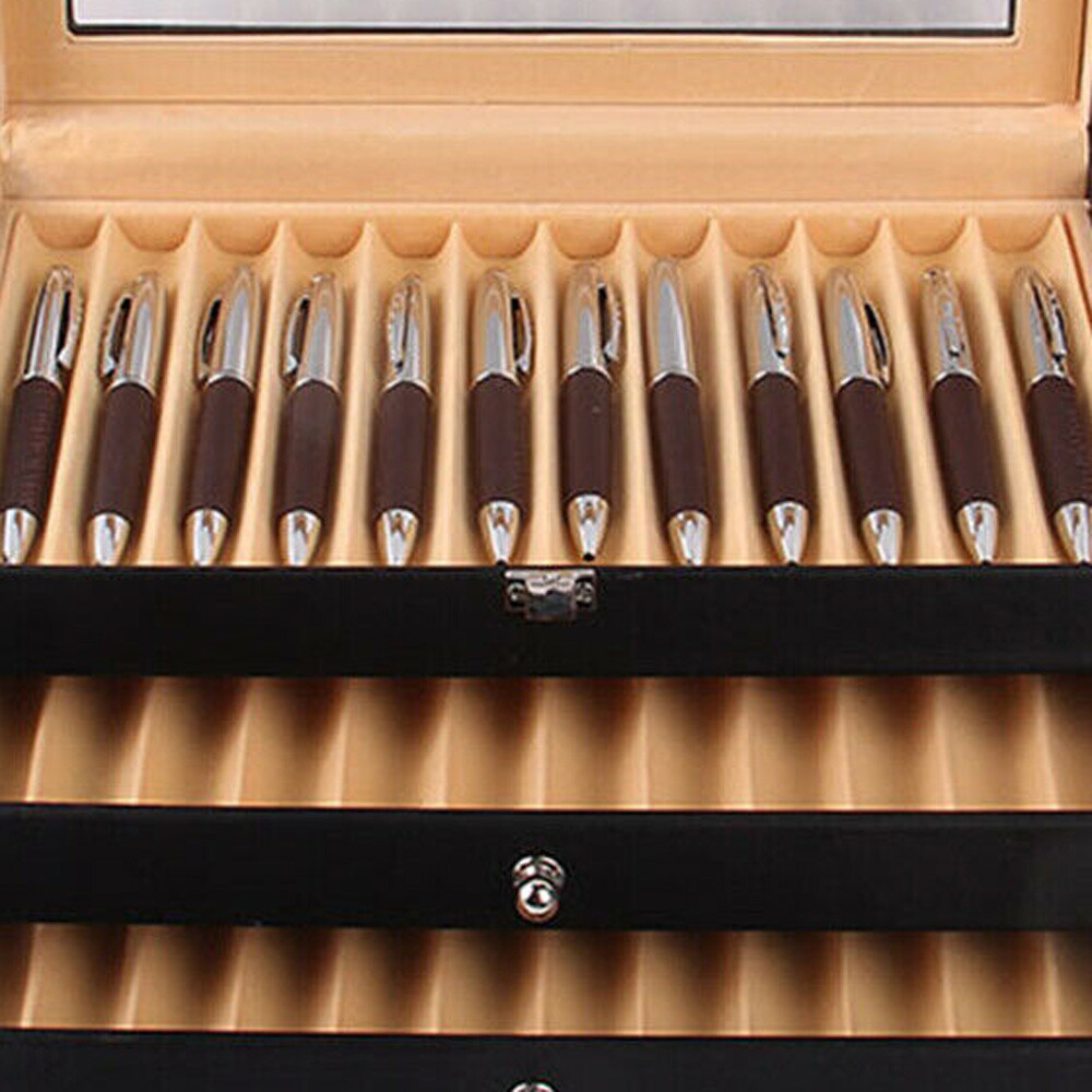 24/36 Slots Fountain Pen Display Box Pencil Storage Organizer Case Collection