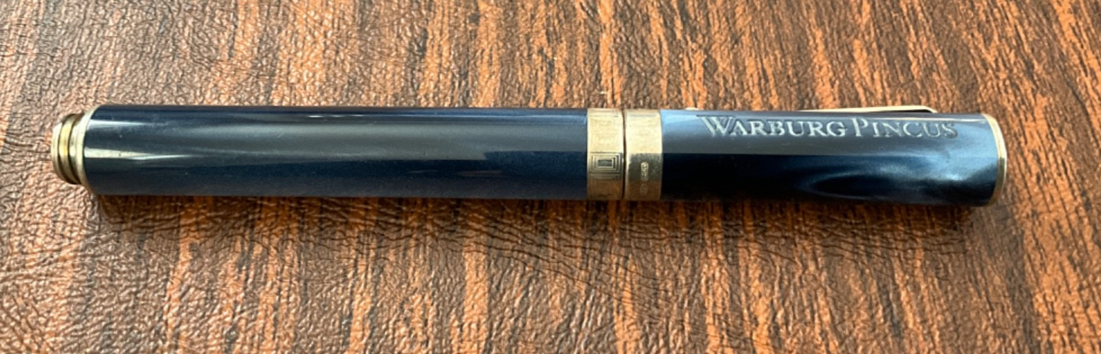 MONTEGRAPPA 1912 BLUE CELLULOID SILVER 925 BALLPOINT PEN Warburg Pincus