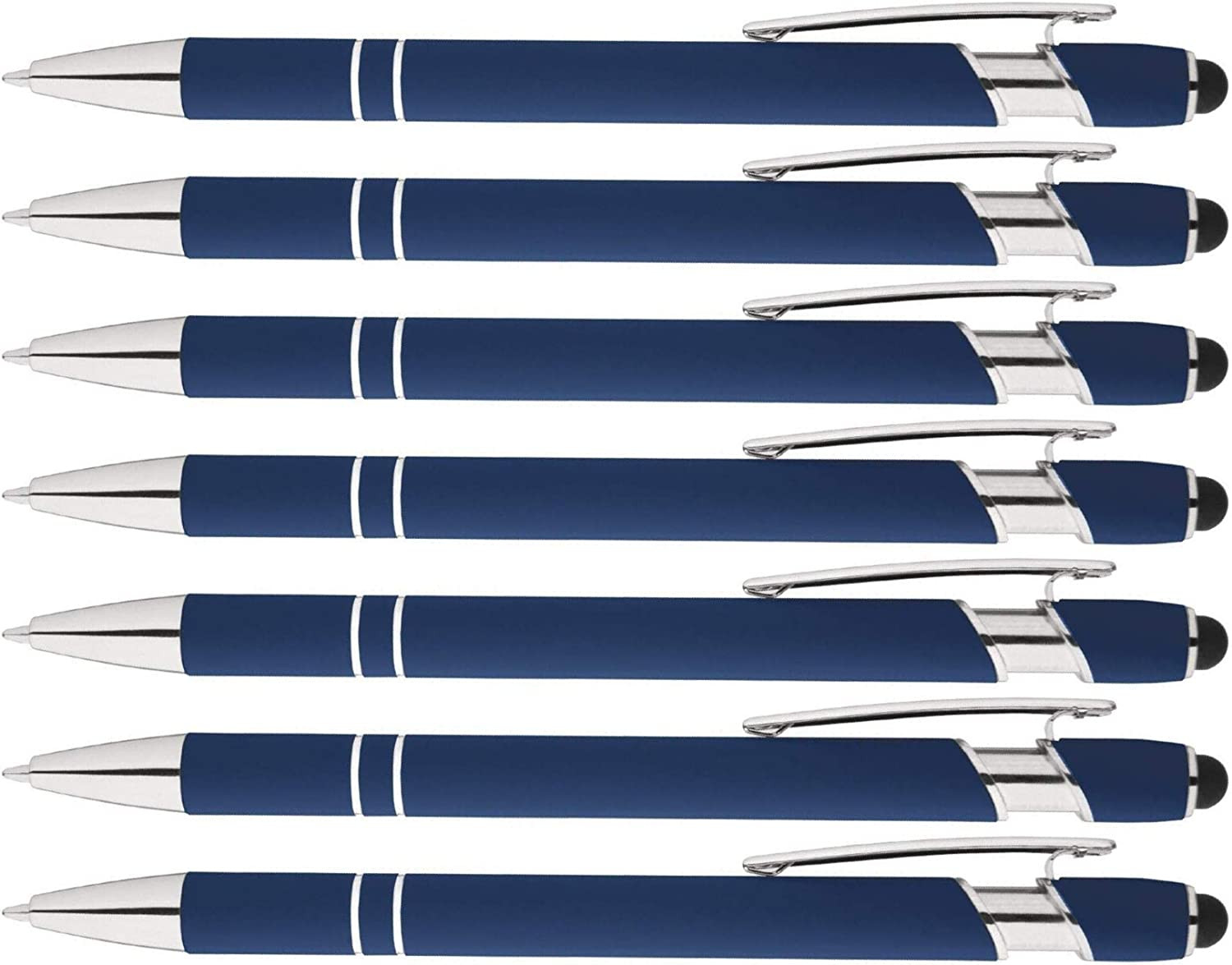 Rainbow Rubberized Soft Touch Ballpoint Pen with Stylus Tip Is a Stylish, Premi