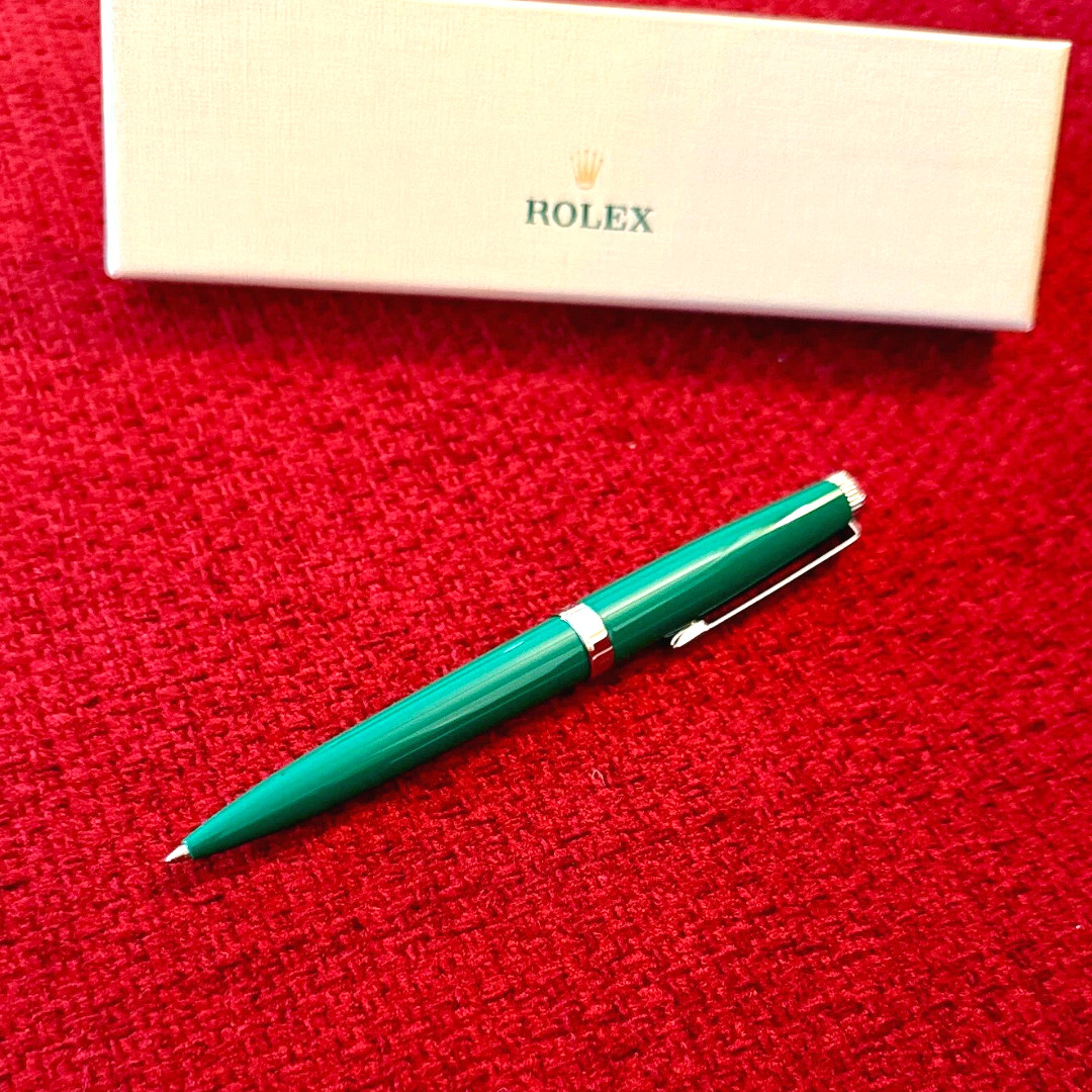 ROLEX Green Emerald Emblem Twist Ballpoint Pen AD VIP Gift