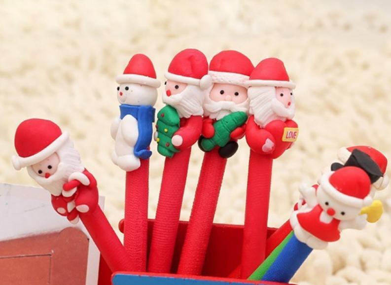 HOT Cartoon Christmas Santa Claus Ballpoint Pen School Supplies Kids Gift Random