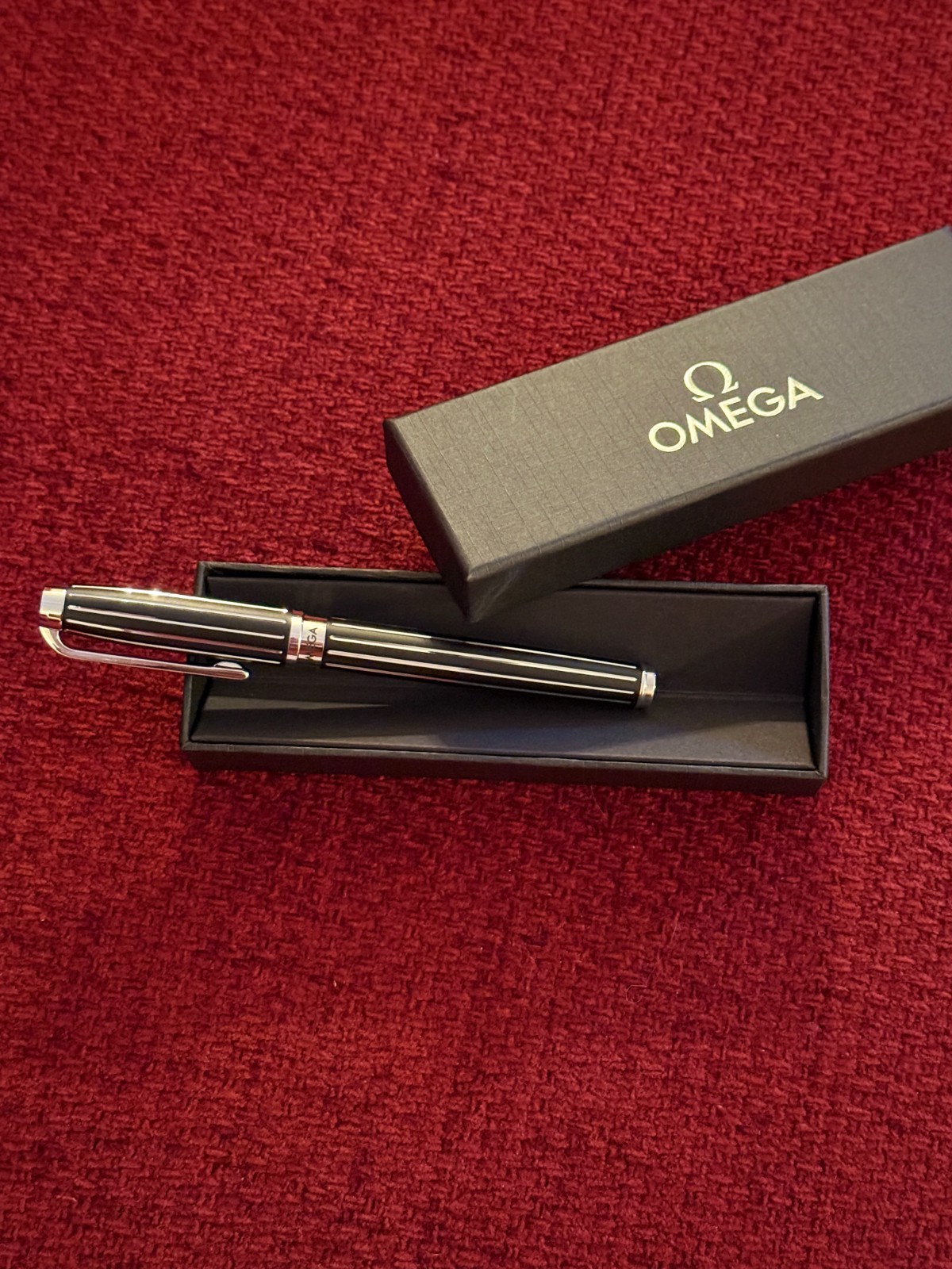 Omega Watch Executive Rollerball Pen, 0.6 Black Ink, Refillable, Luxury AD Gift