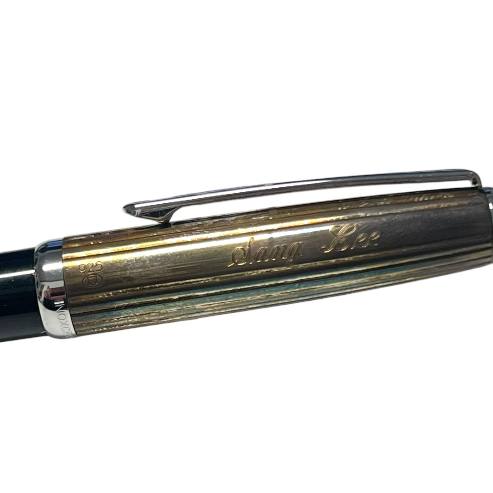 Rare-BNY Inoxcrom Sirocco 925 Sterling Silver Cap,Black Resin Body Engraved