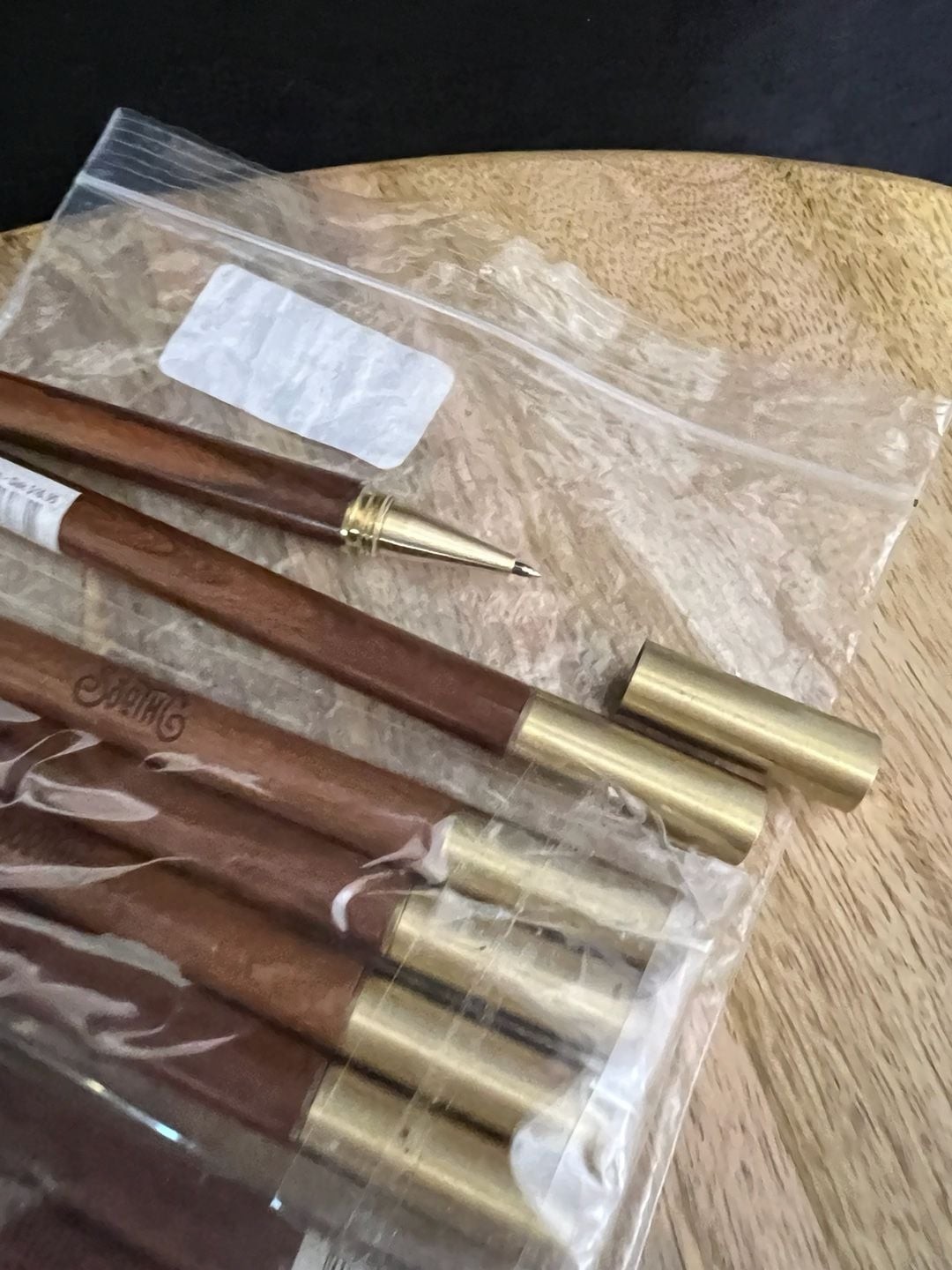 Lot of 12 Soothi Natural Oak Wood and Brass Ballpoint Pens