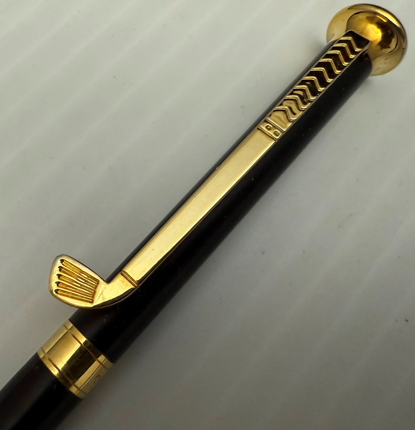o’o’o . Vintage . . Ballpoint PEN . . GOLF CLUB Pocket Clip .. Cross-Like Refill