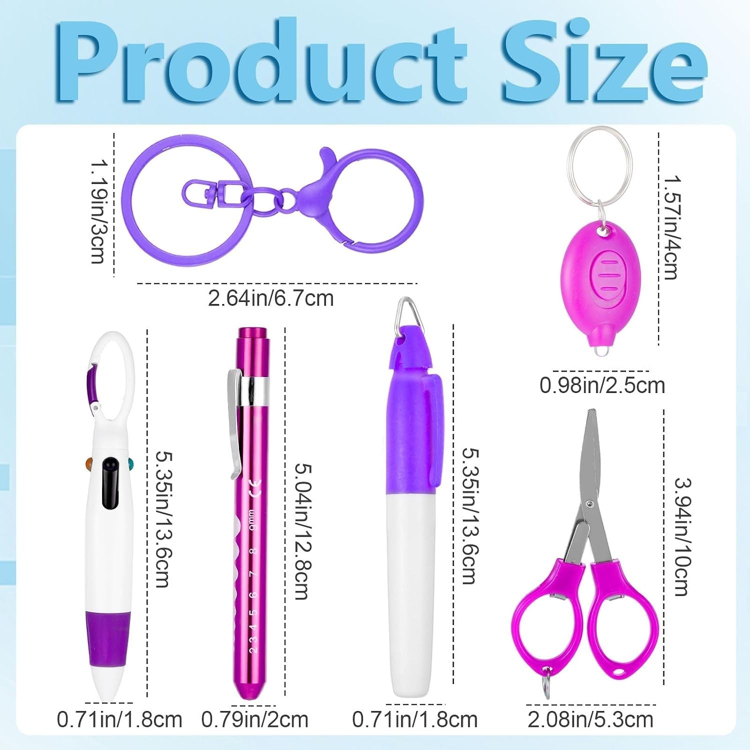 Essential Nurse Accessories Set: Retractable Pen, Scissors & Keychain Flashlight