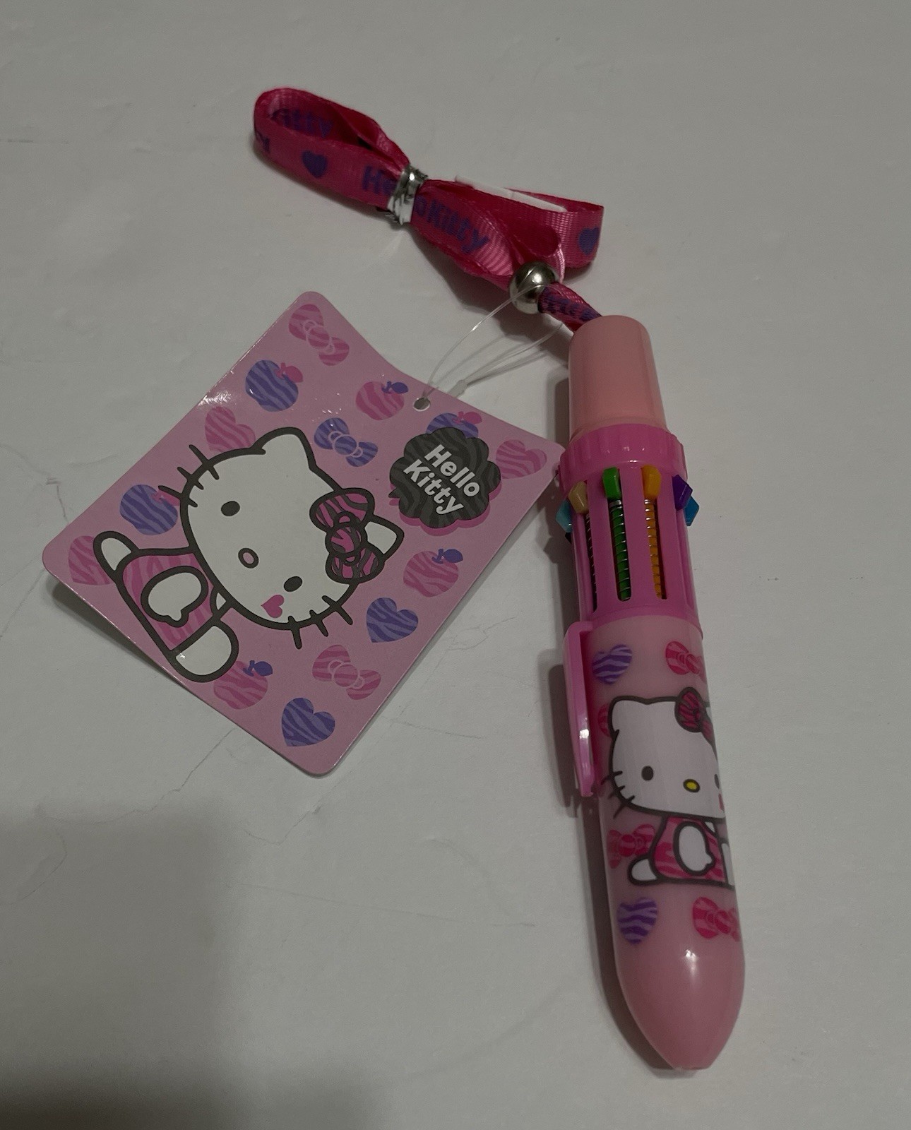 Sanrio Hello Kitty 10 Colors Ballpoint Pen With Landyard: New