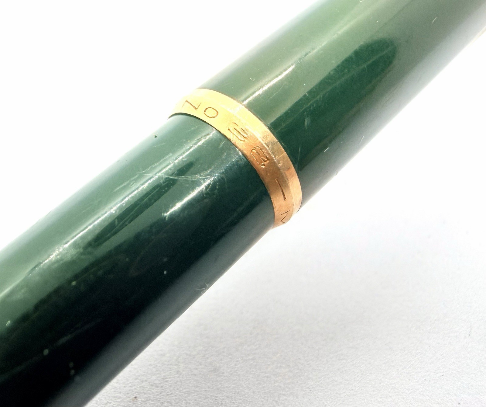 Montblanc 38 Lever Dark Green Ballpoint Pen Full Functional Gold Trim Trigger